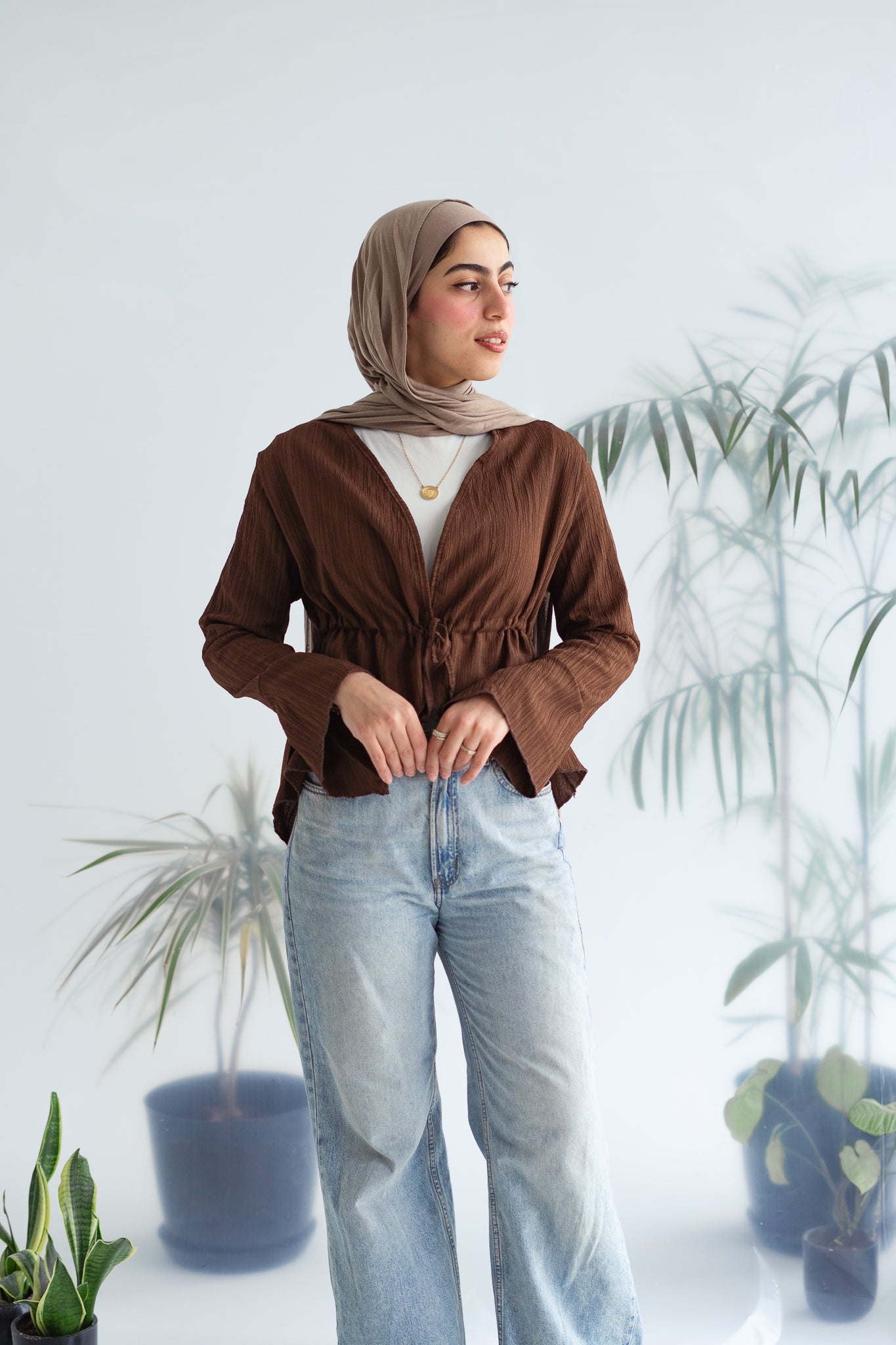 Short celine top in brown