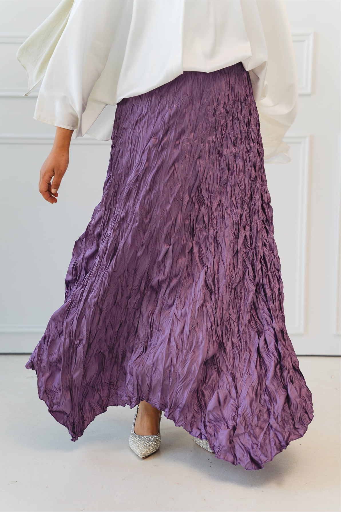 Anne Crushed skirt in Mauve