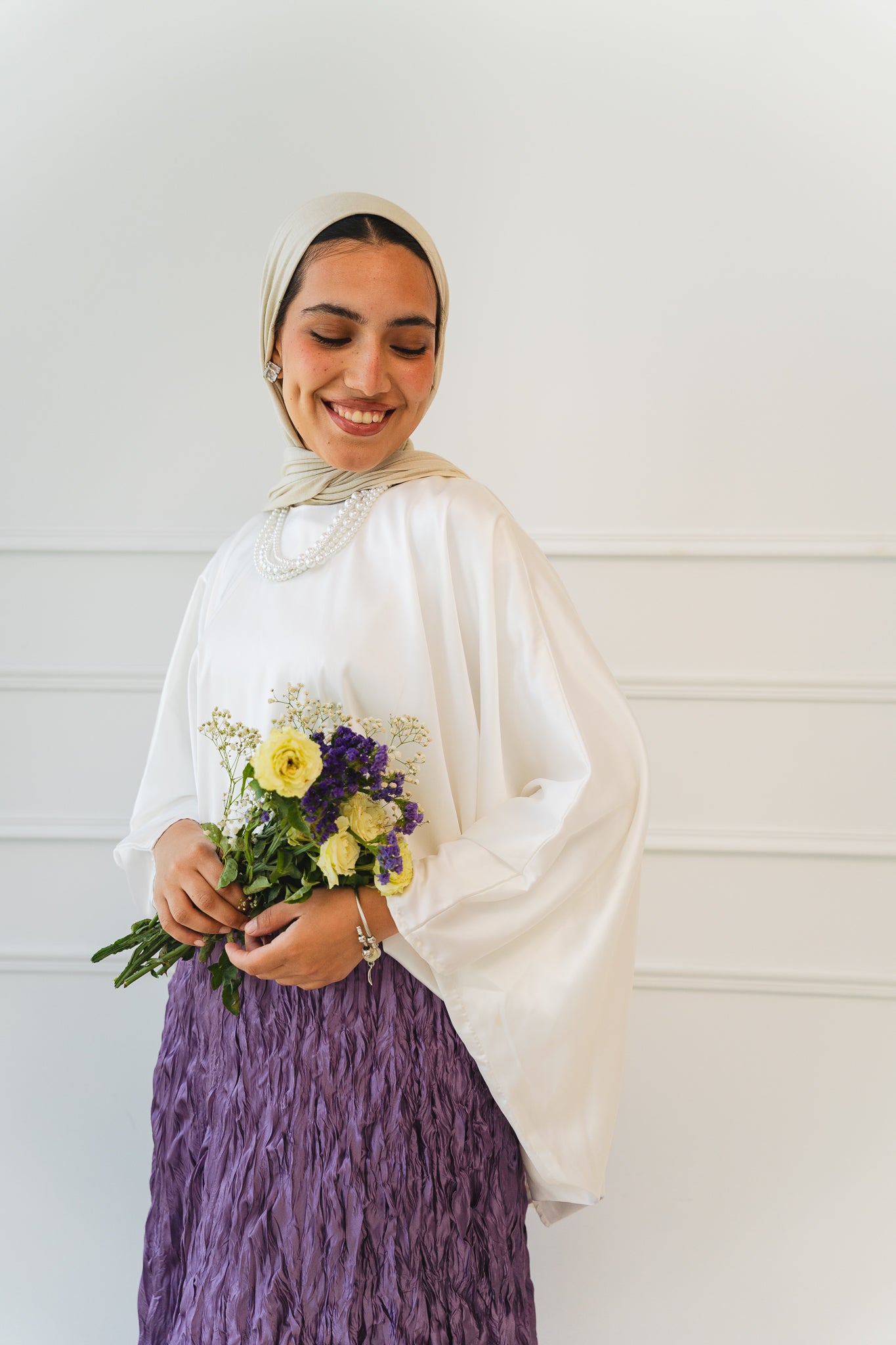Anne Crushed skirt in Mauve