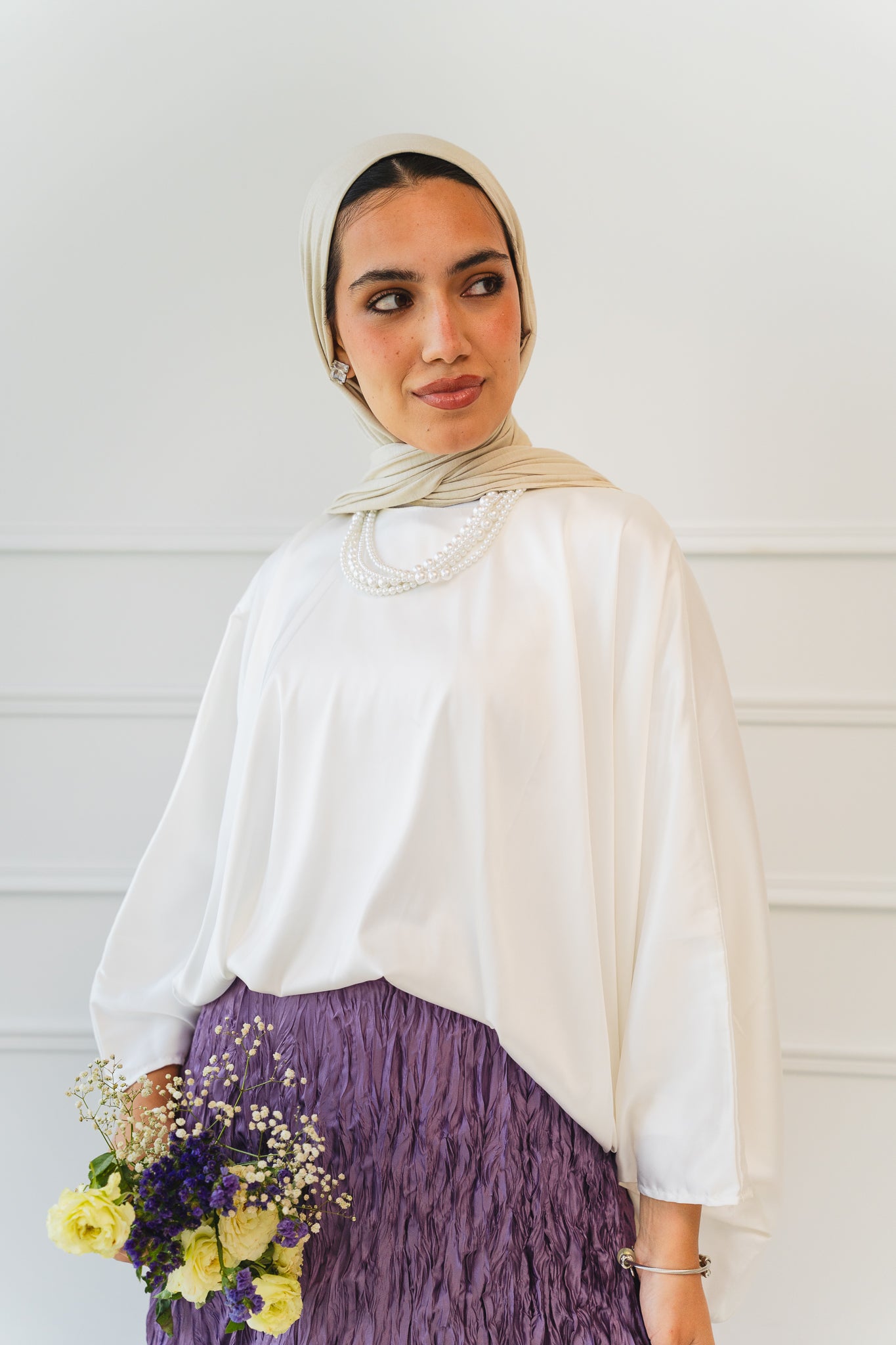 Anne Crushed skirt in Mauve