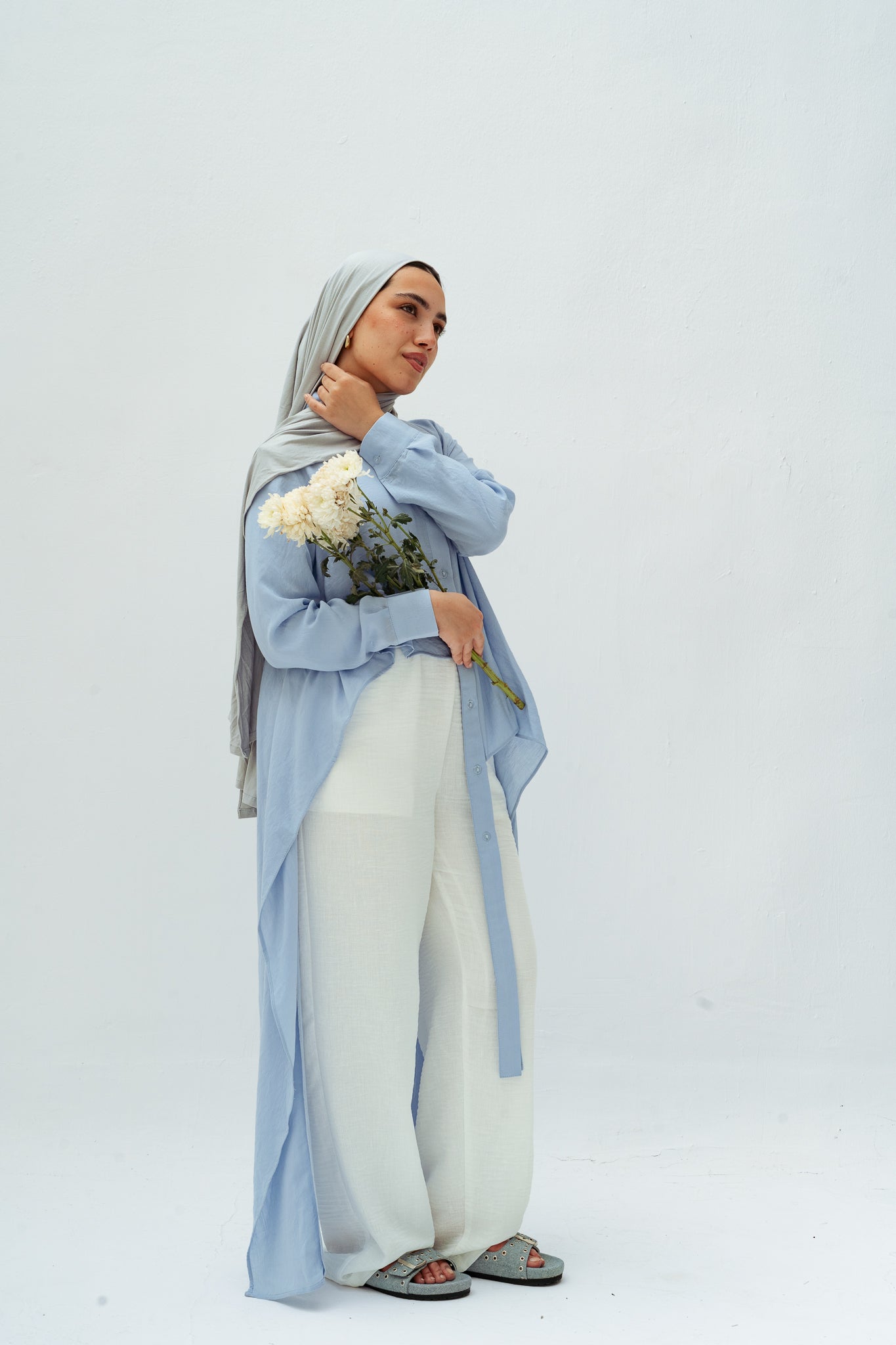 All Around Asymmetric Top in Baby blue
