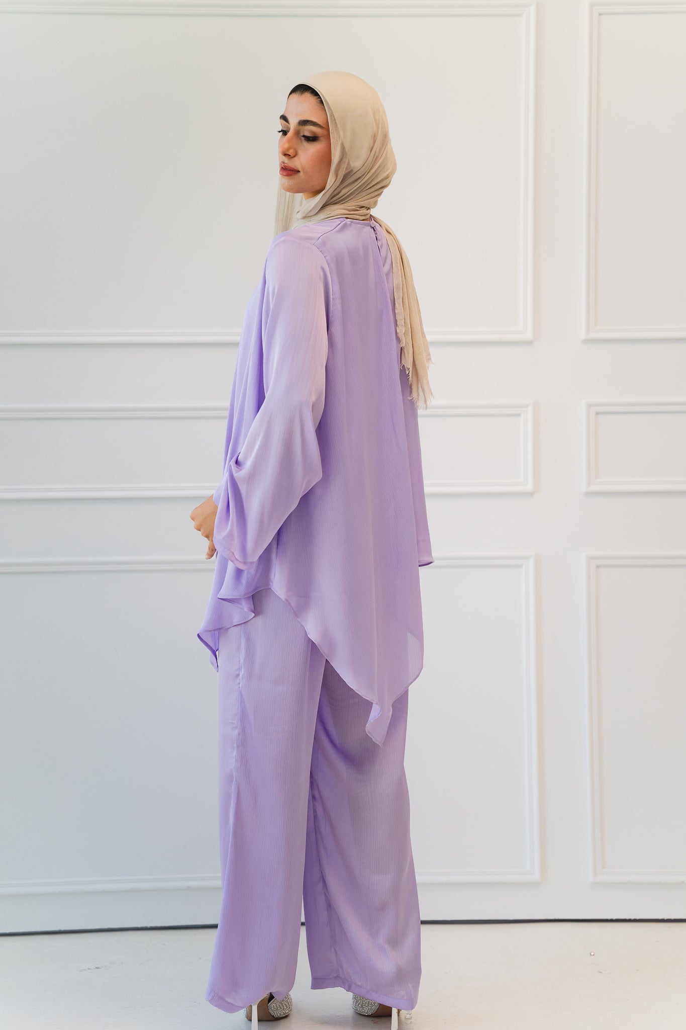 Luxe Drapped Set in Lilac