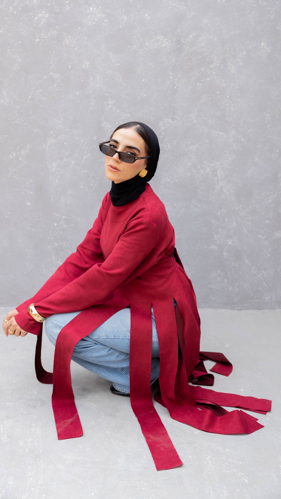 Fall in Fringes Top in Burgundy