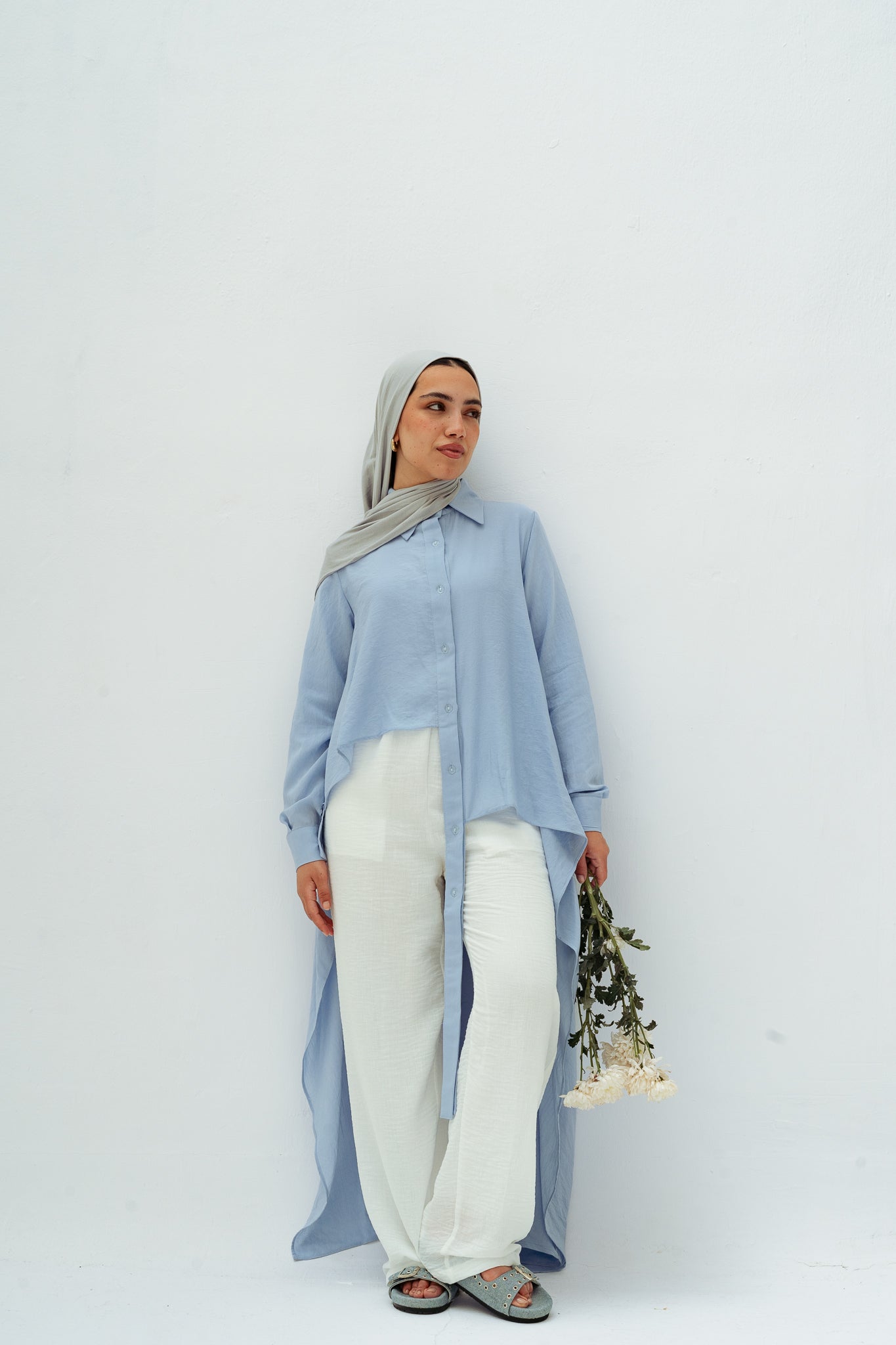 All Around Asymmetric Top in Baby blue