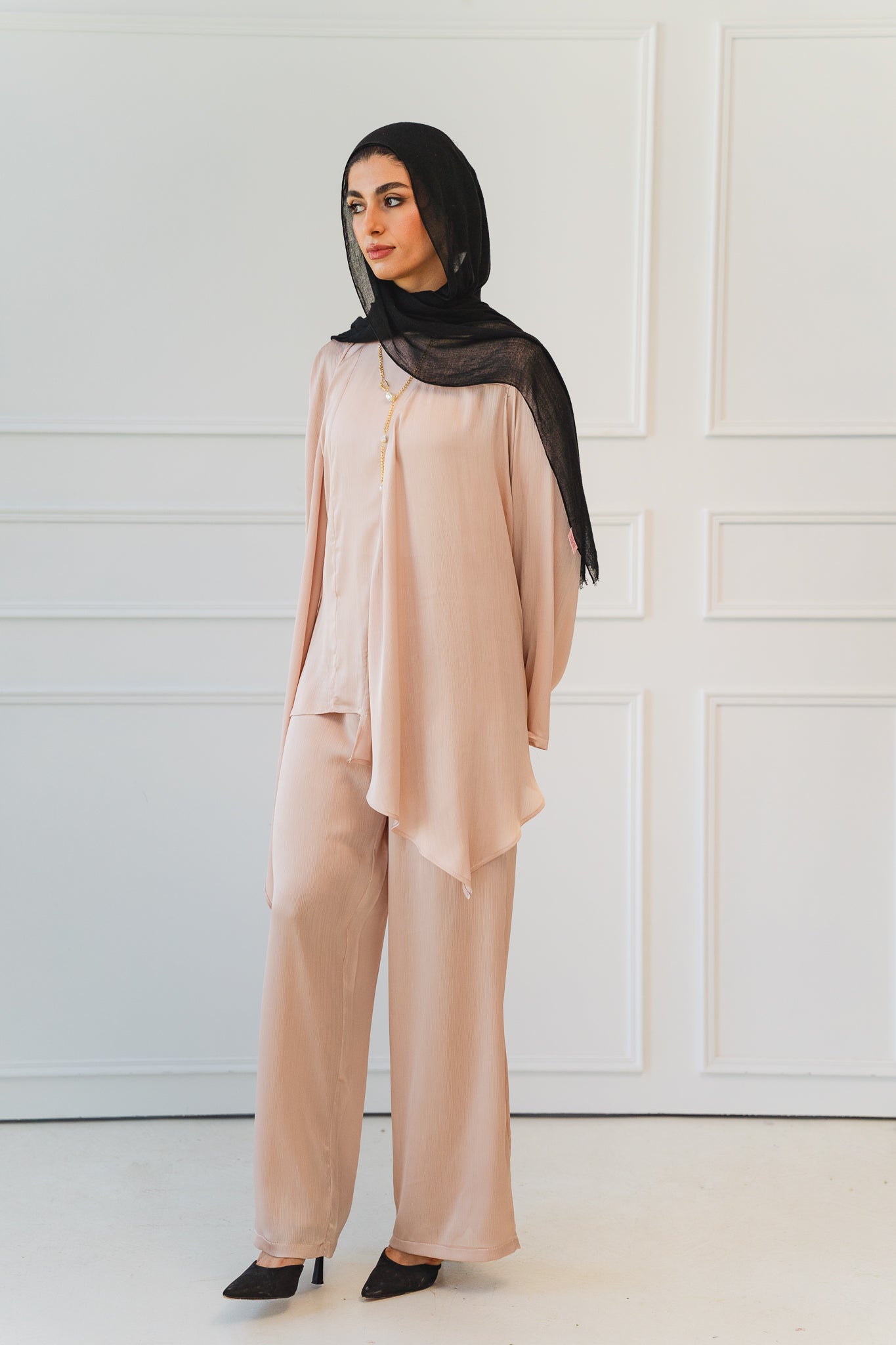Luxe Drapped Set in Champagne