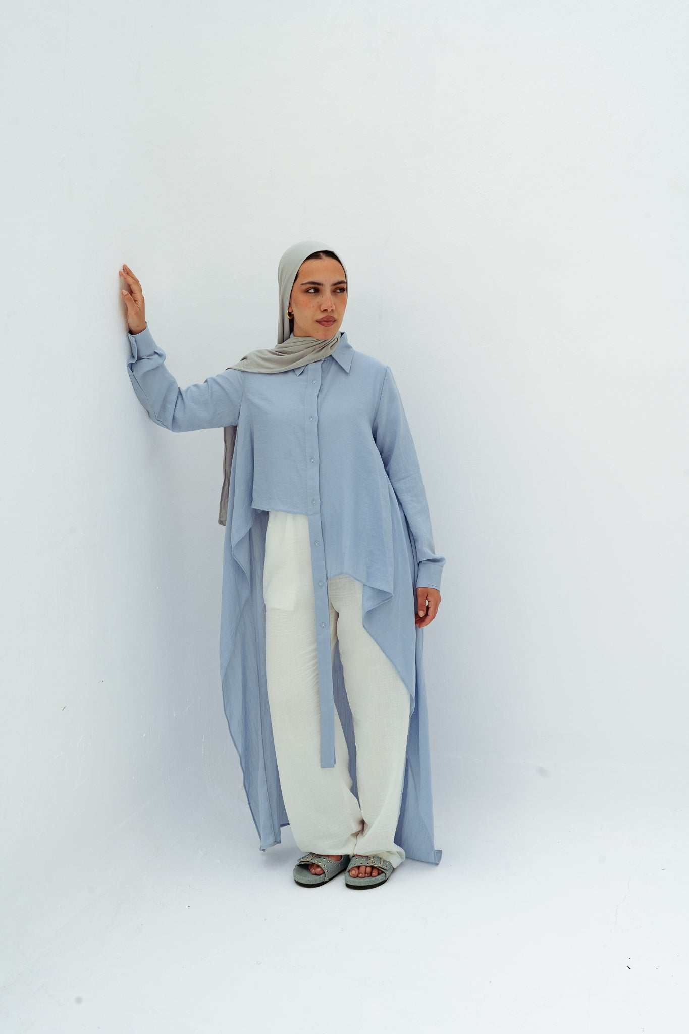 All Around Asymmetric Top in Baby blue