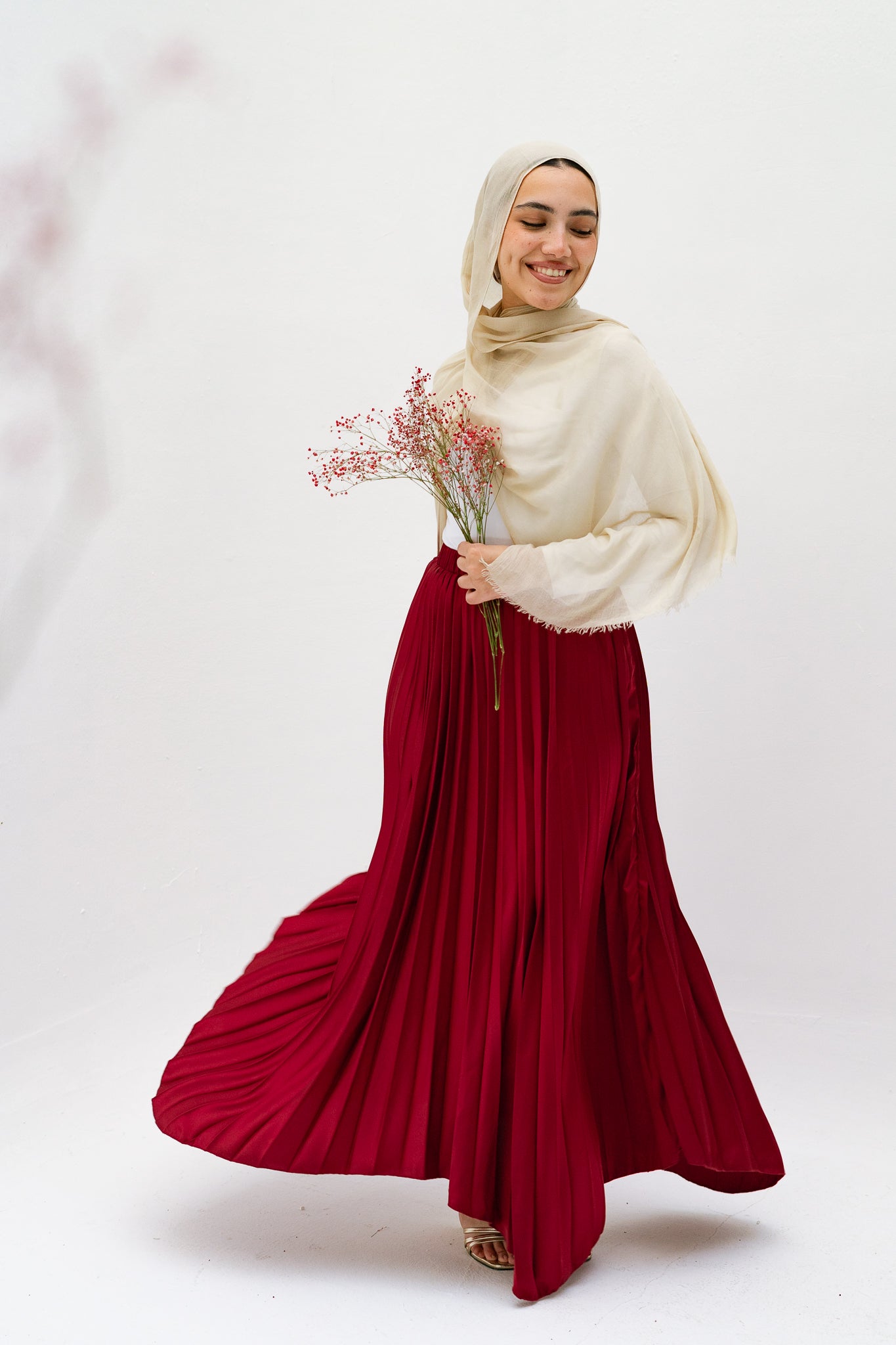 Ash Asymmetrical Skirt in Burgundy