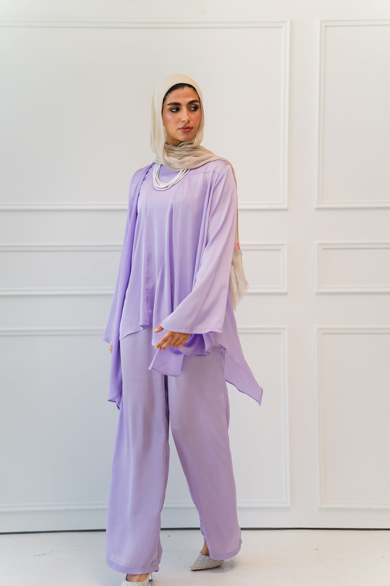 Luxe Drapped Set in Lilac