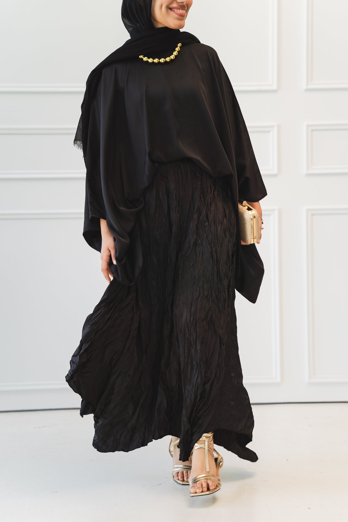 Anne Crushed skirt in Black