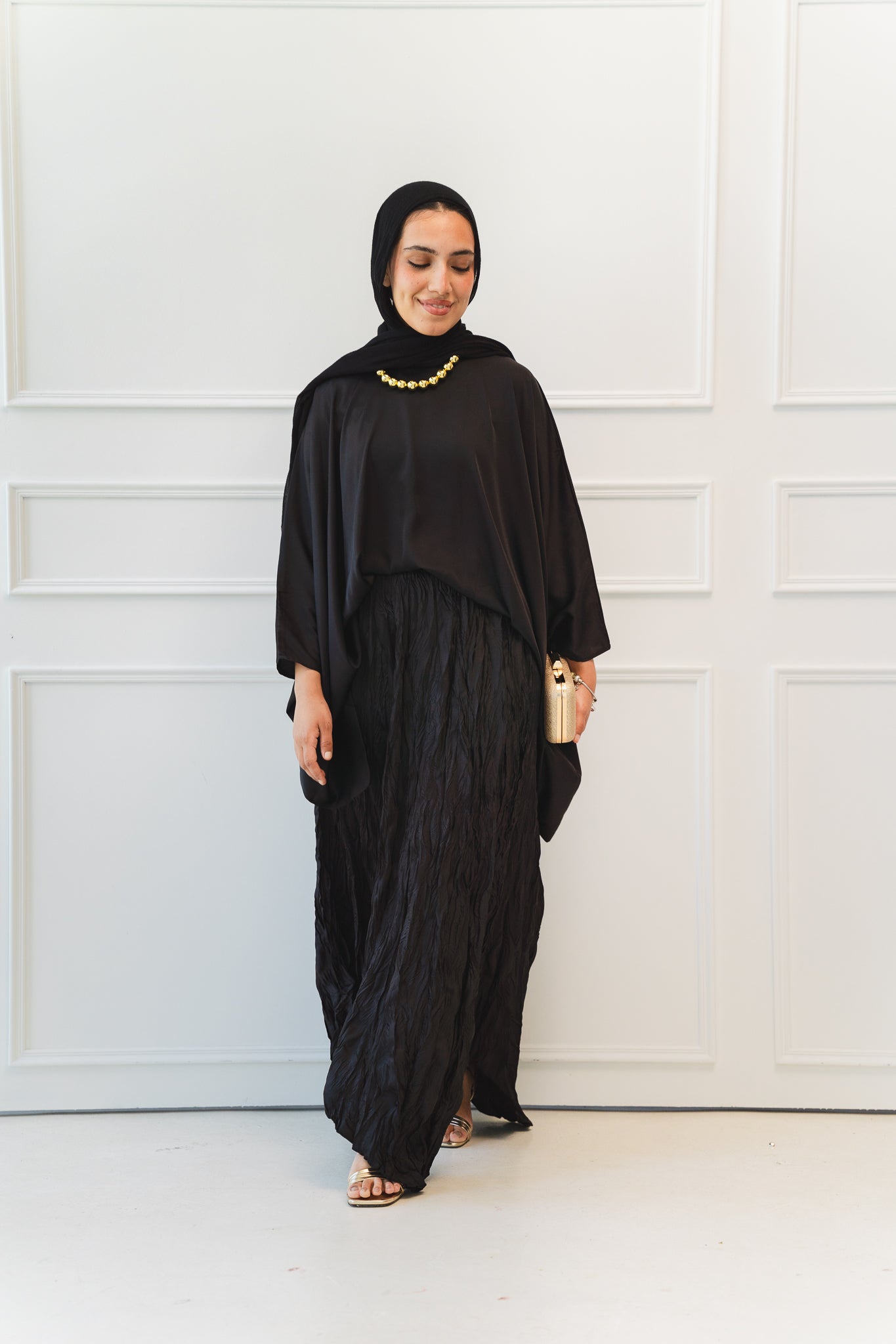 Anne Crushed skirt in Black