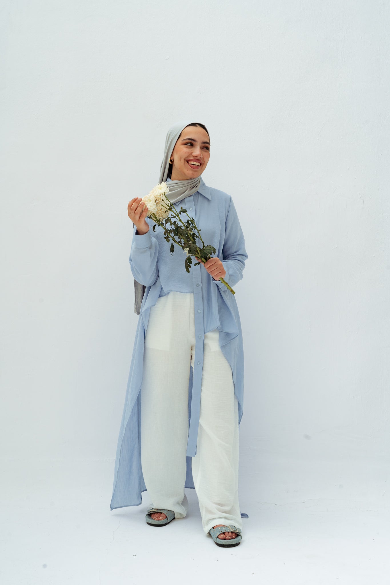 All Around Asymmetric Top in Baby blue