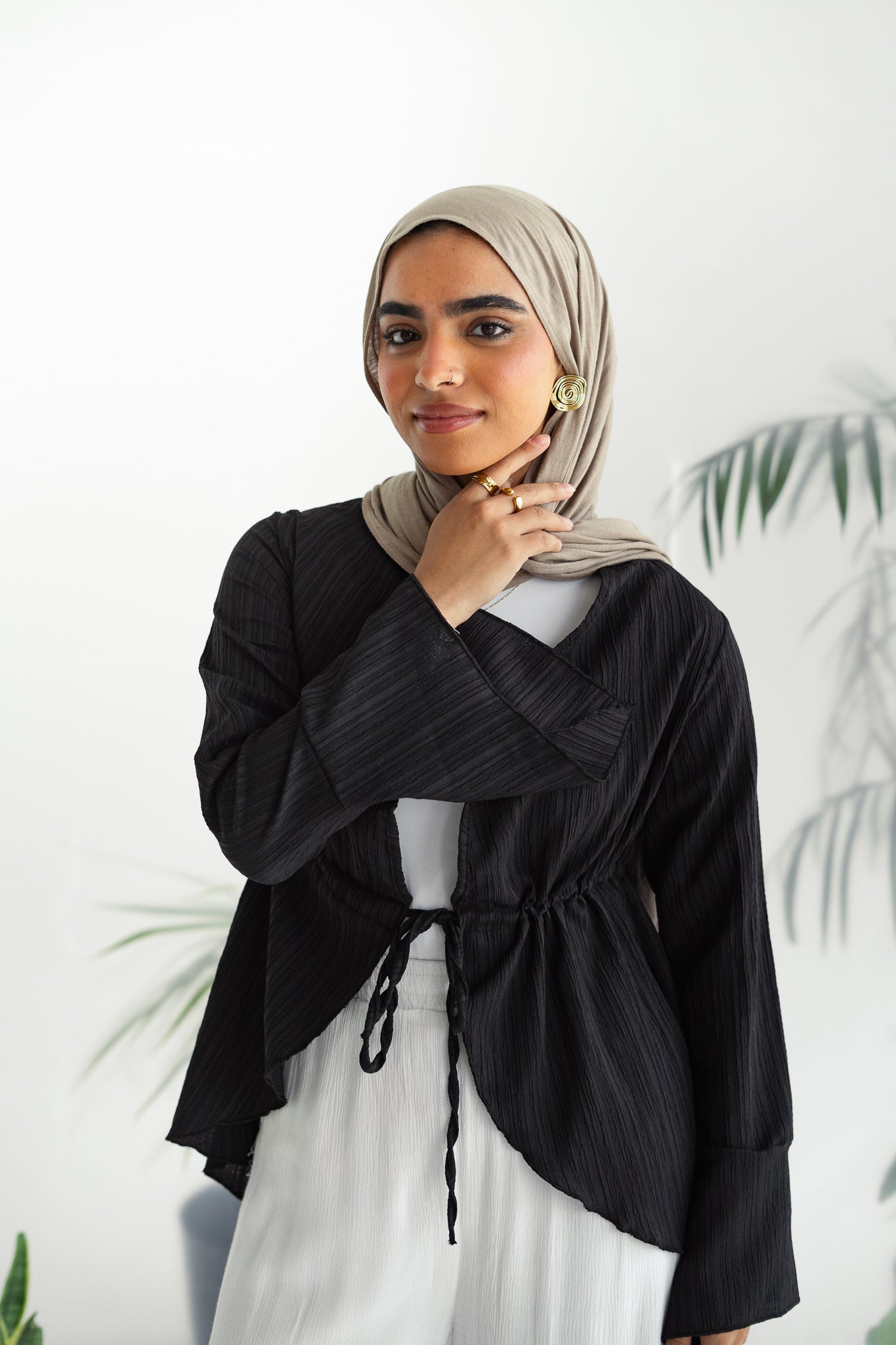 Long celine top in black