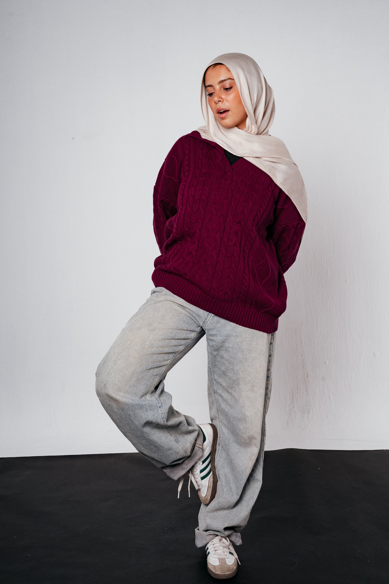 Knit Heaven Pullover in Raspberry