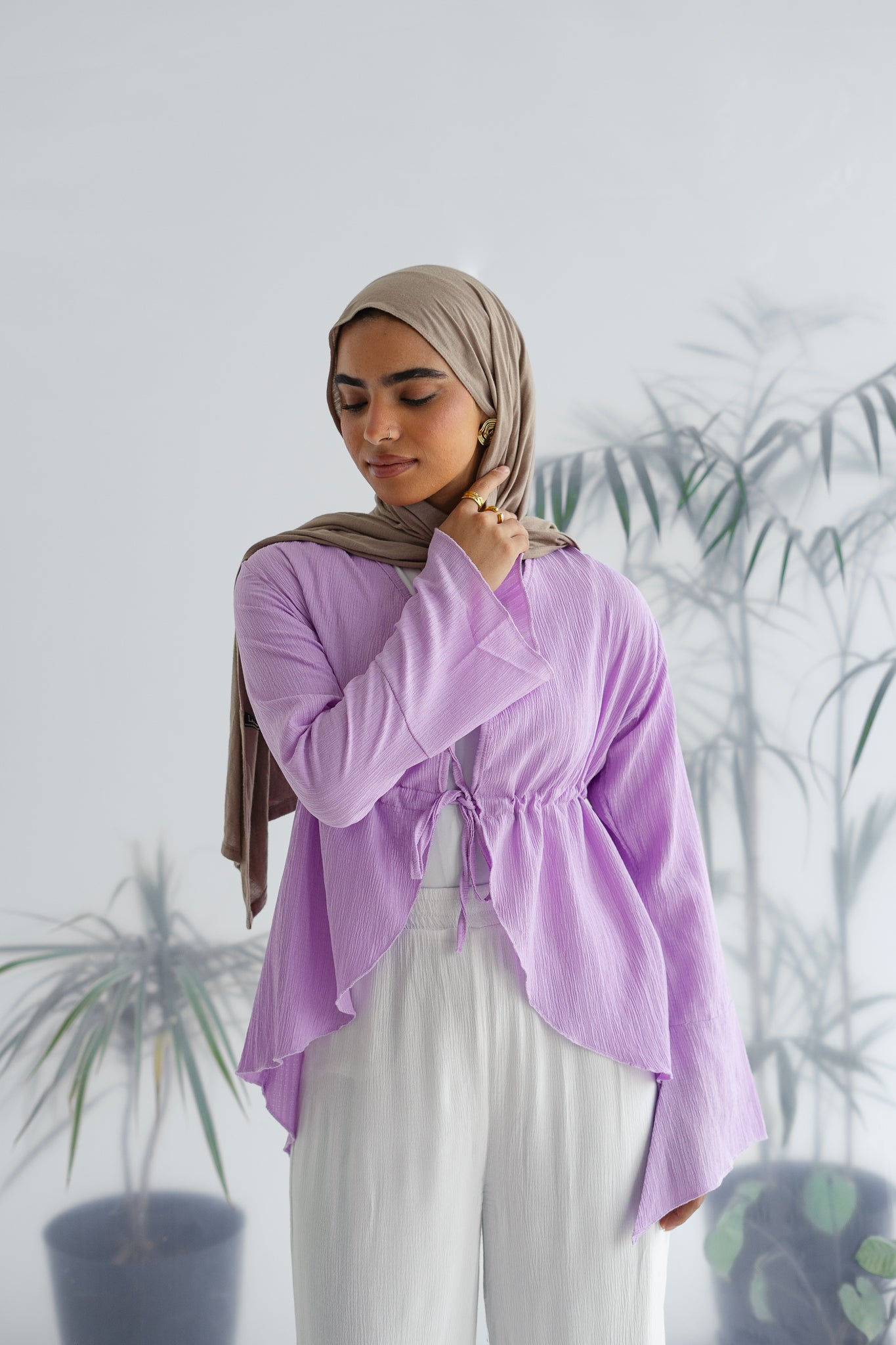 Long celine top in lilac