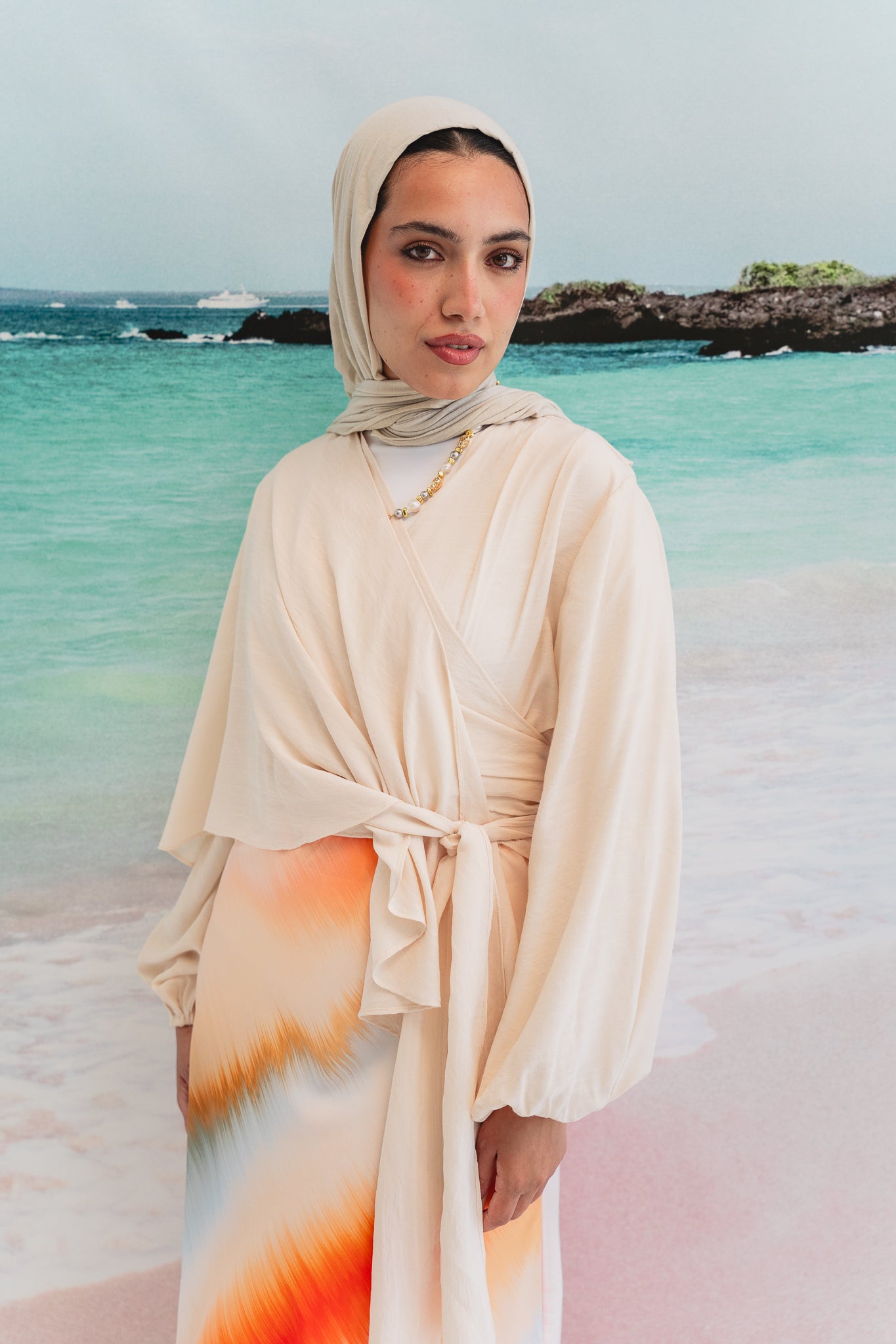 Salty Tie Top in Beige