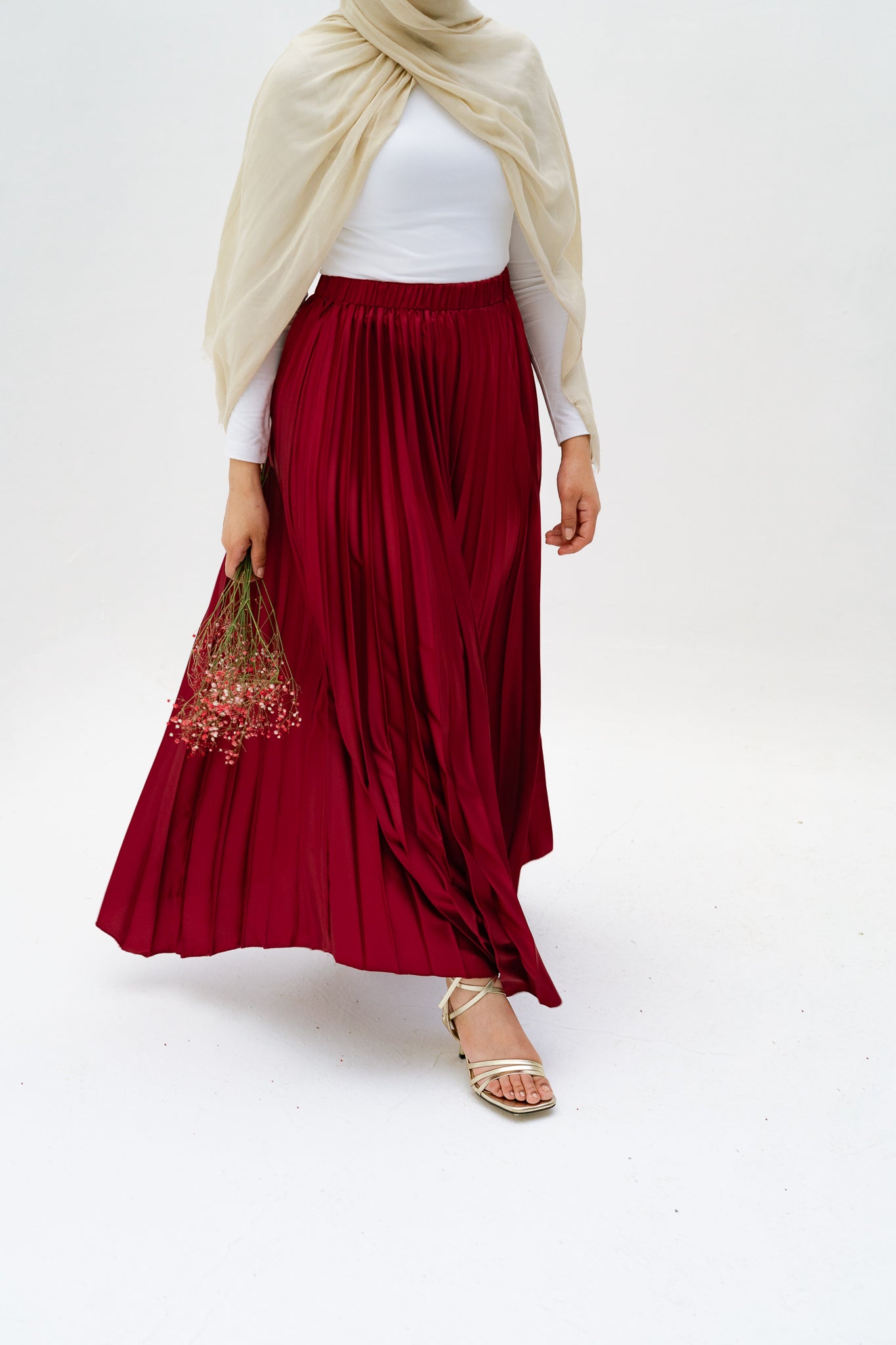 Ash Asymmetrical Skirt in Burgundy