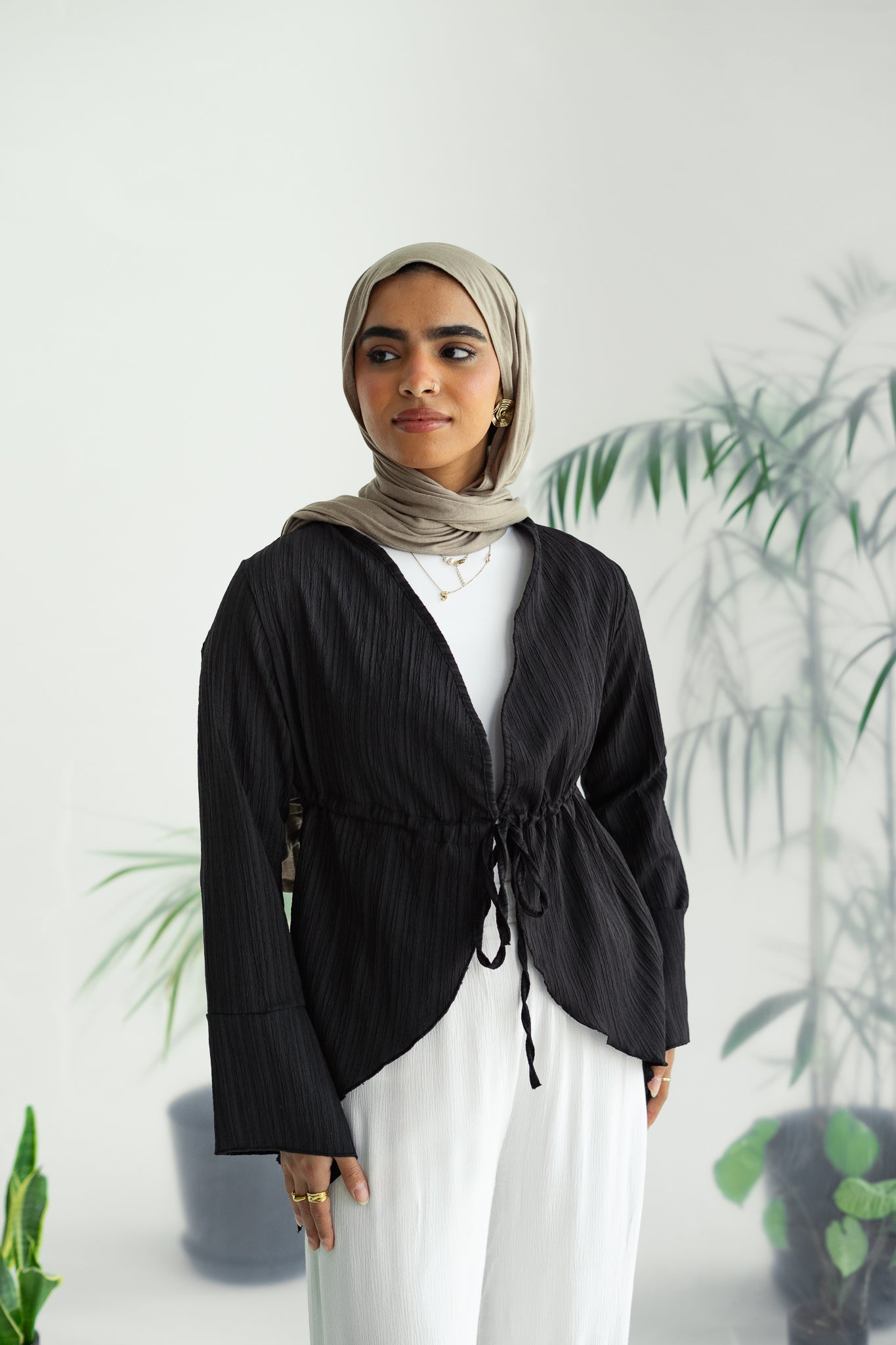 Long celine top in black