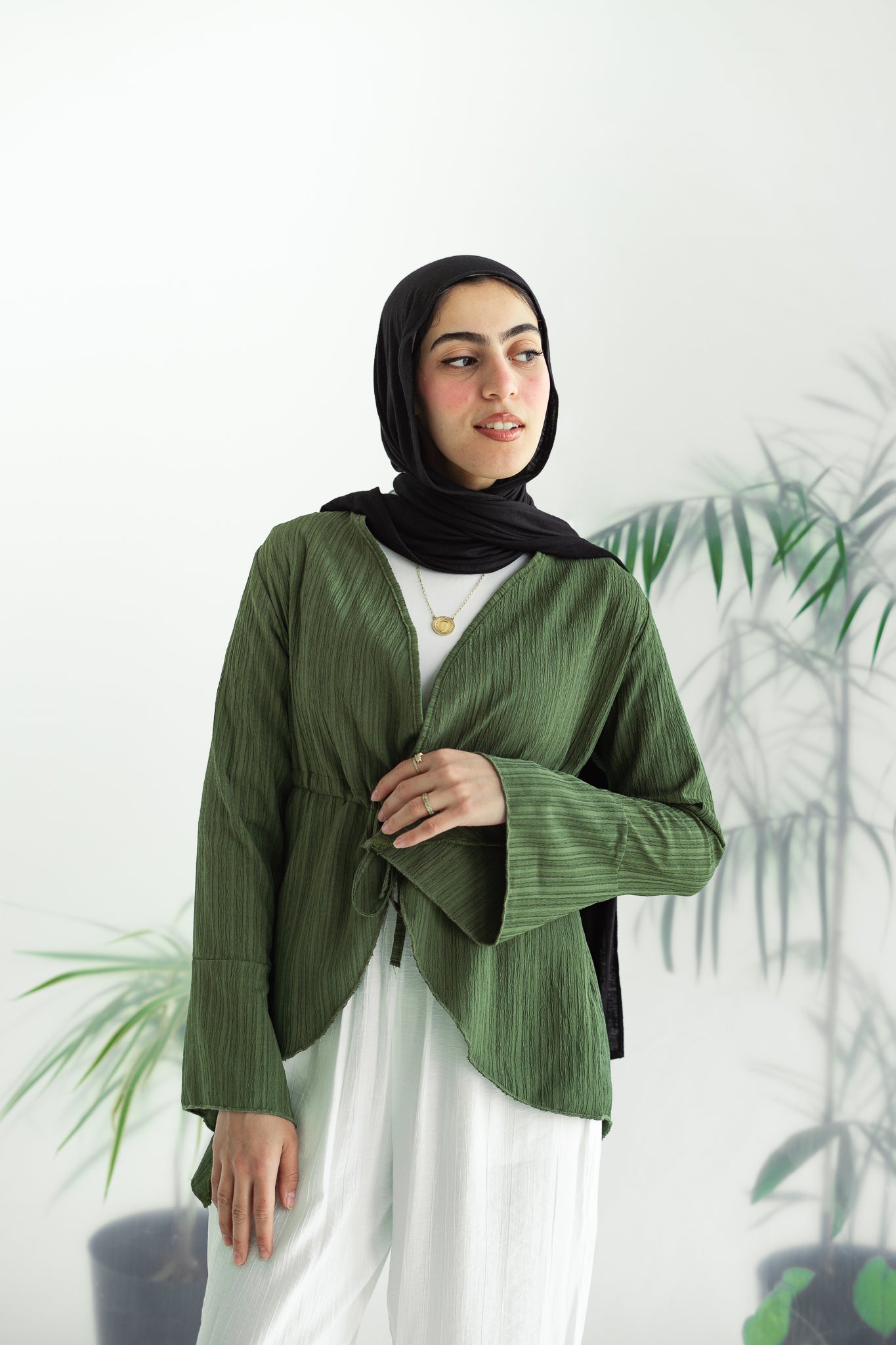 Long celine top in olive