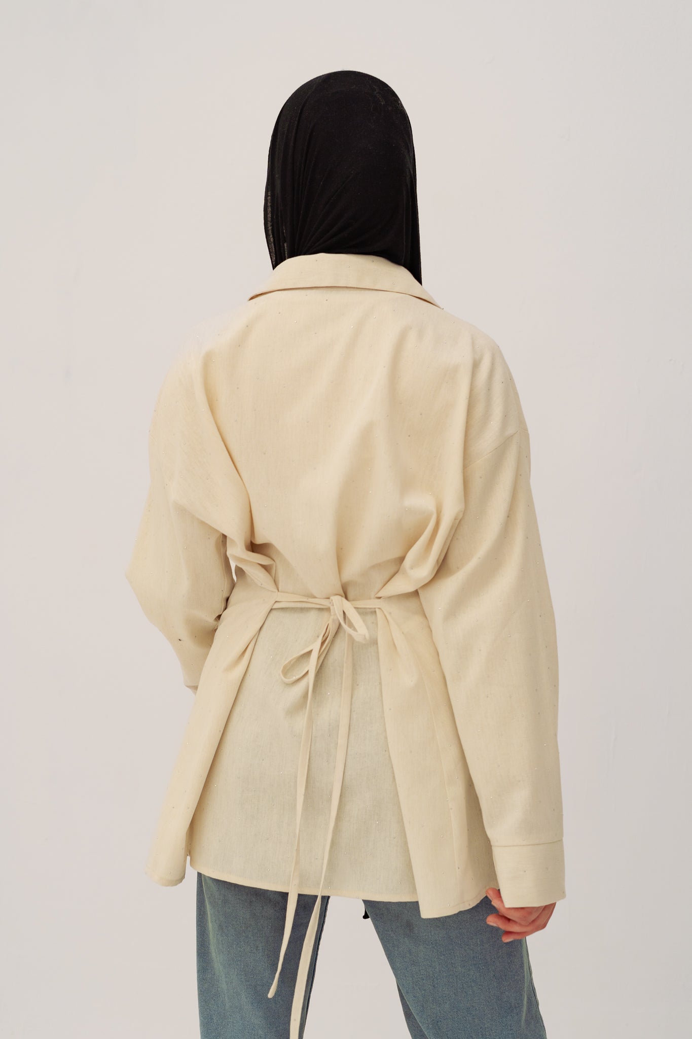 Studded Glam shirt in Beige