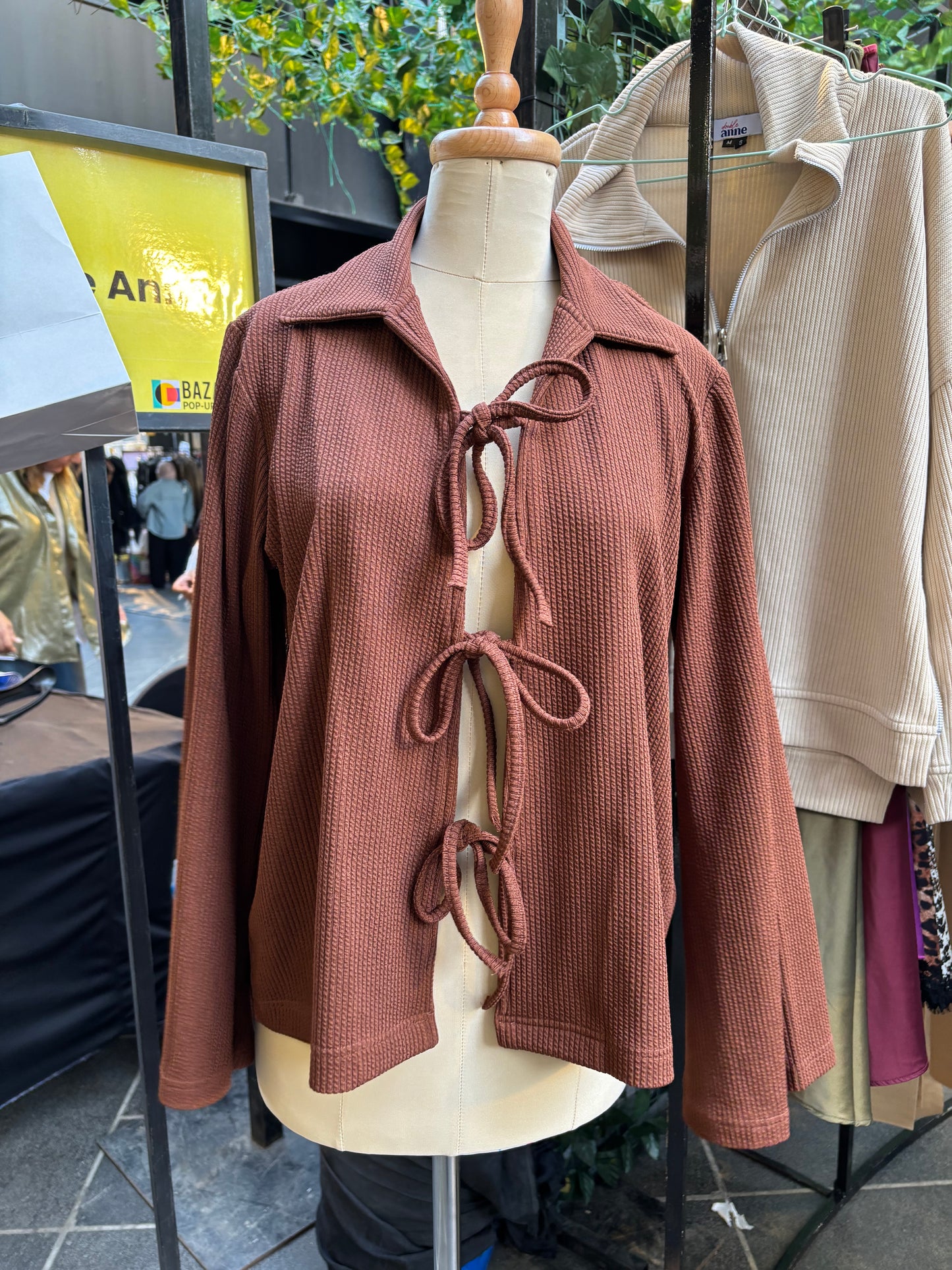 Tied to Go Top in Brick Brown