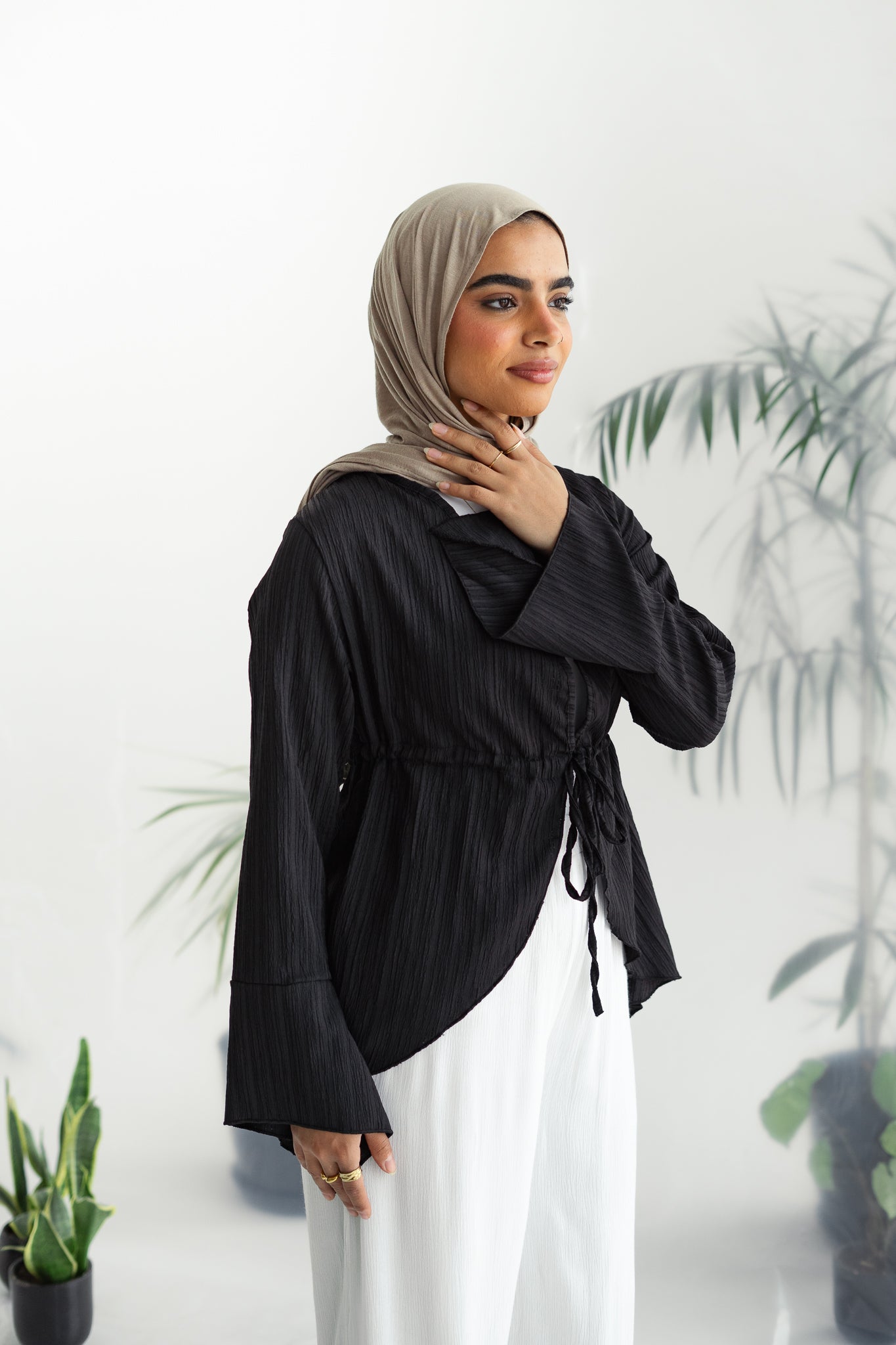 Long celine top in black