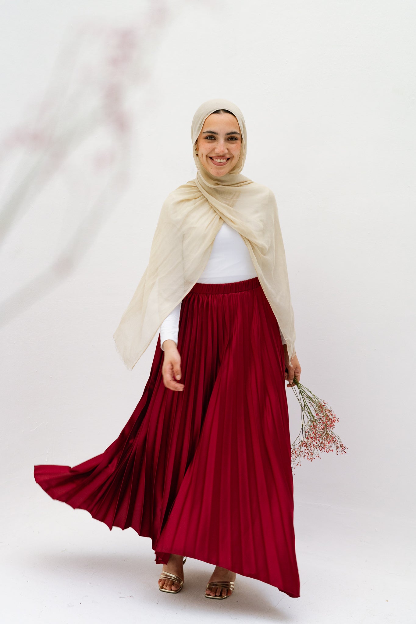 Ash Asymmetrical Skirt in Burgundy