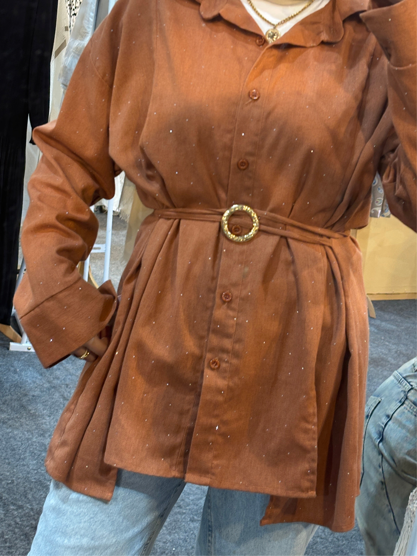 Studded Glam shirt in Rust