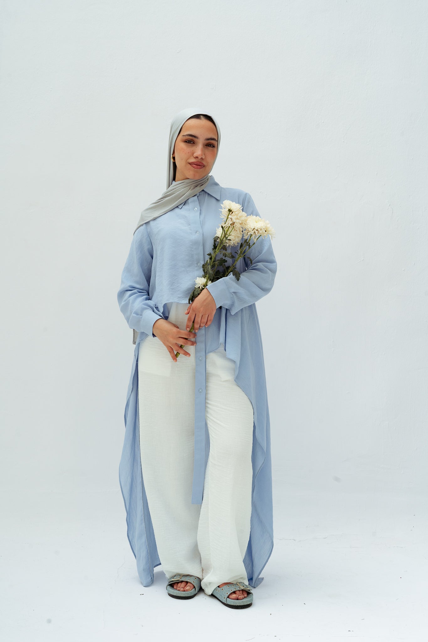 All Around Asymmetric Top in Baby blue