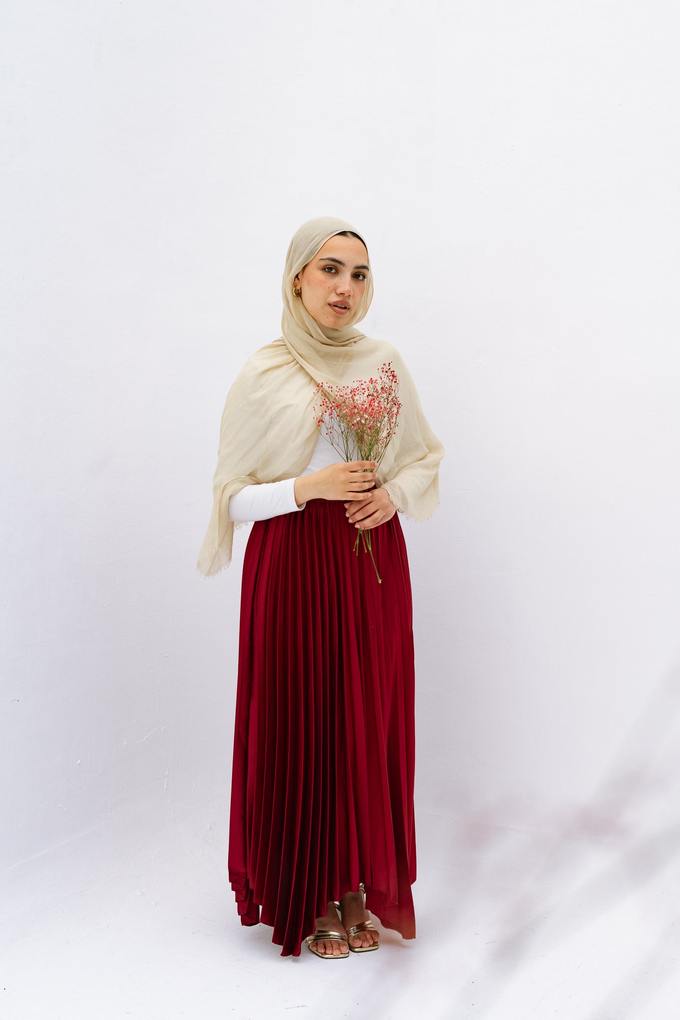 Ash Asymmetrical Skirt in Burgundy