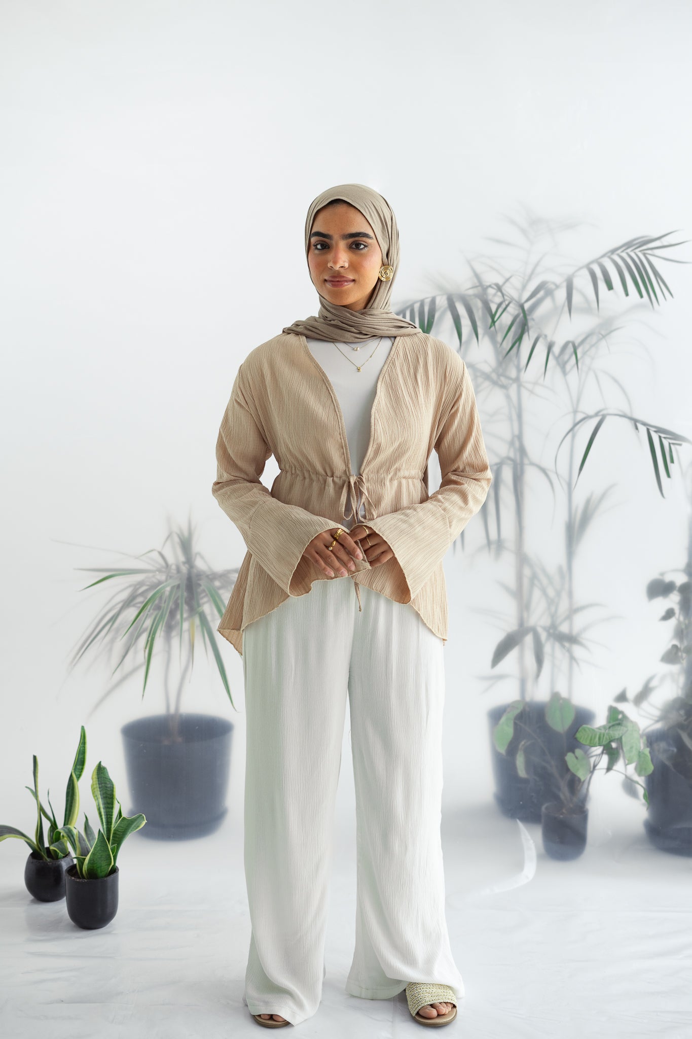 Long celine top in beige