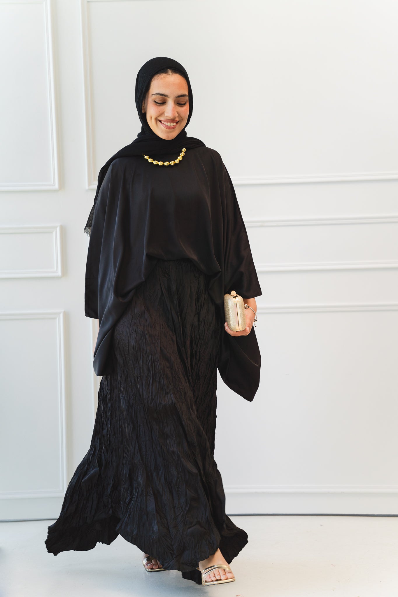 Anne Crushed skirt in Black