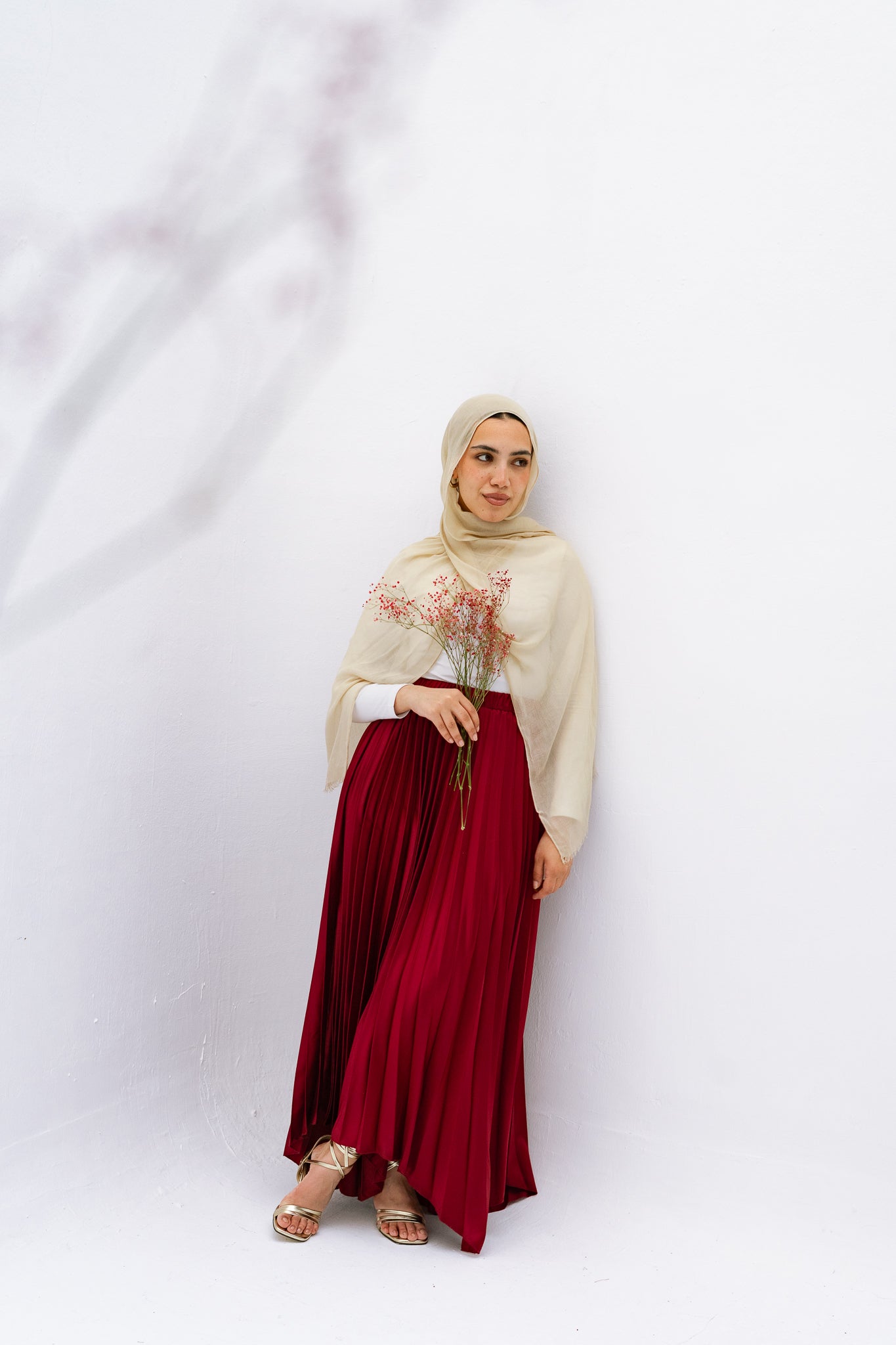 Ash Asymmetrical Skirt in Burgundy