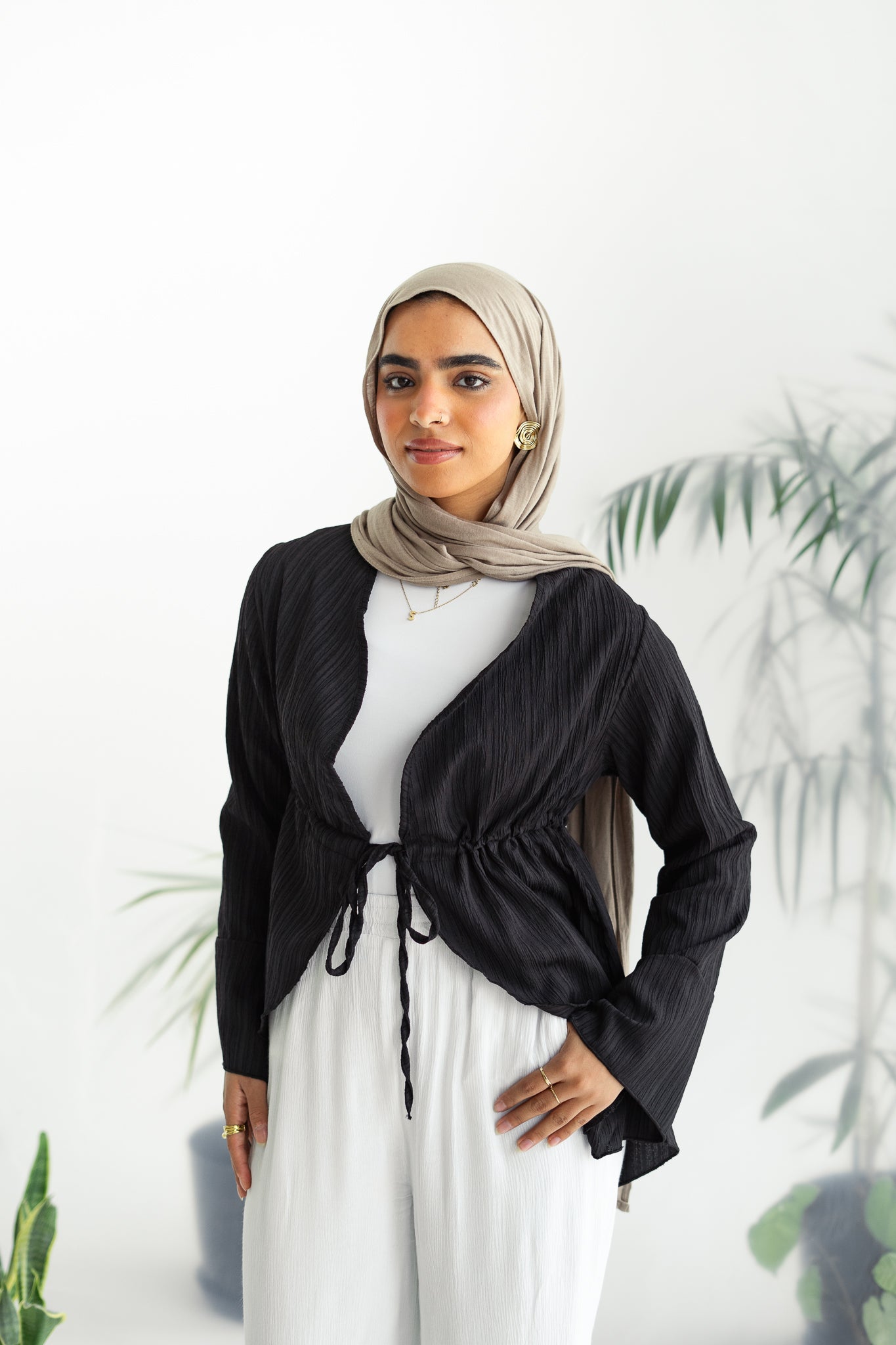 Long celine top in black