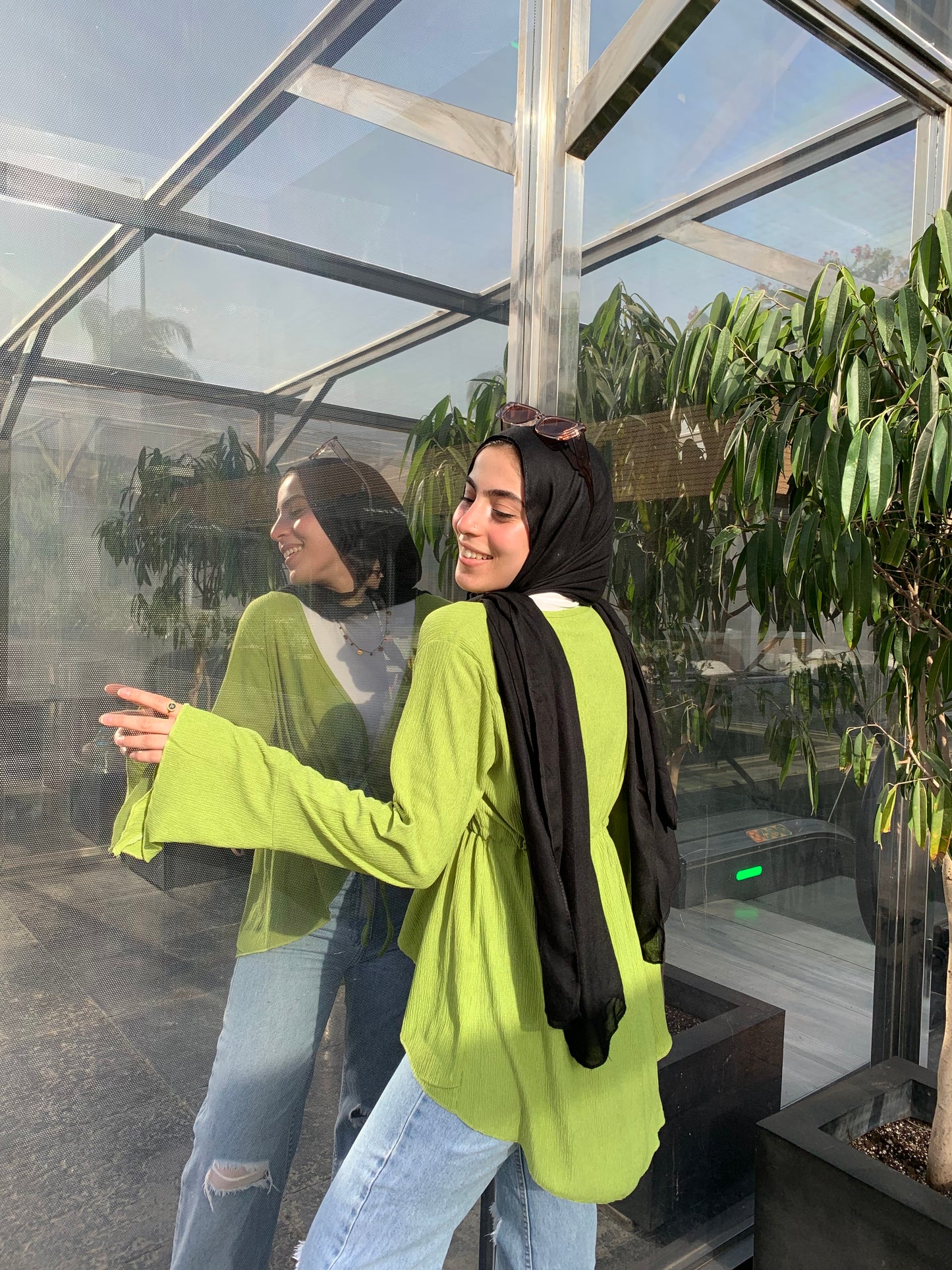 Long celine top in green