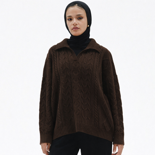 Knit Heaven Pullover in Brown