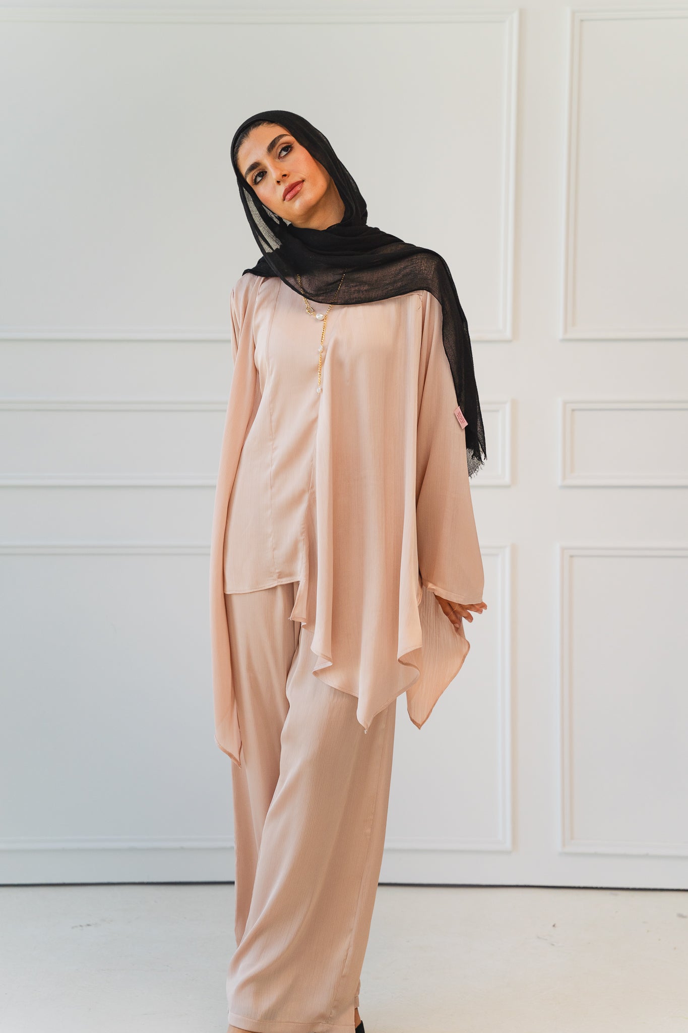 Luxe Drapped Set in Champagne