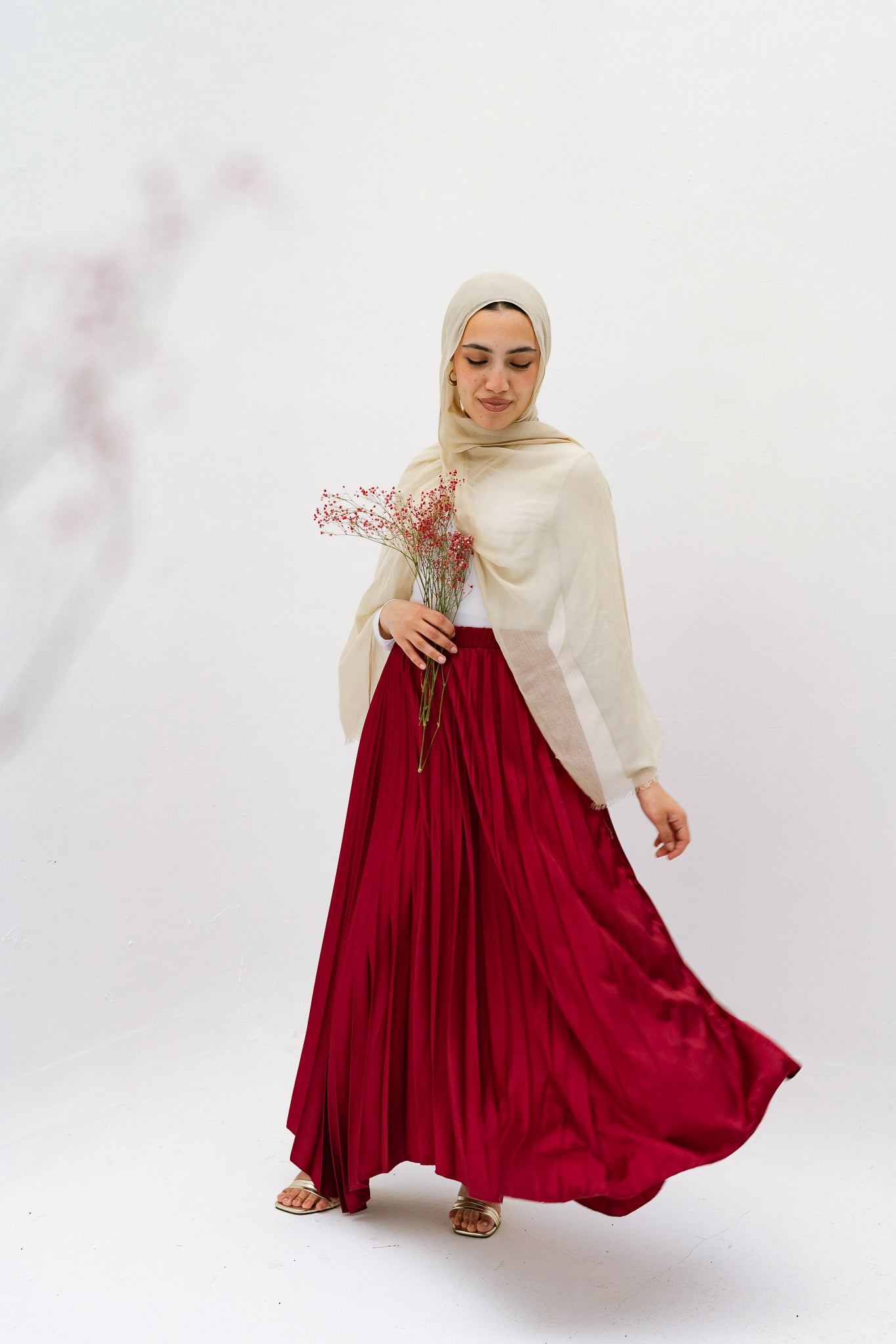 Ash Asymmetrical Skirt in Burgundy