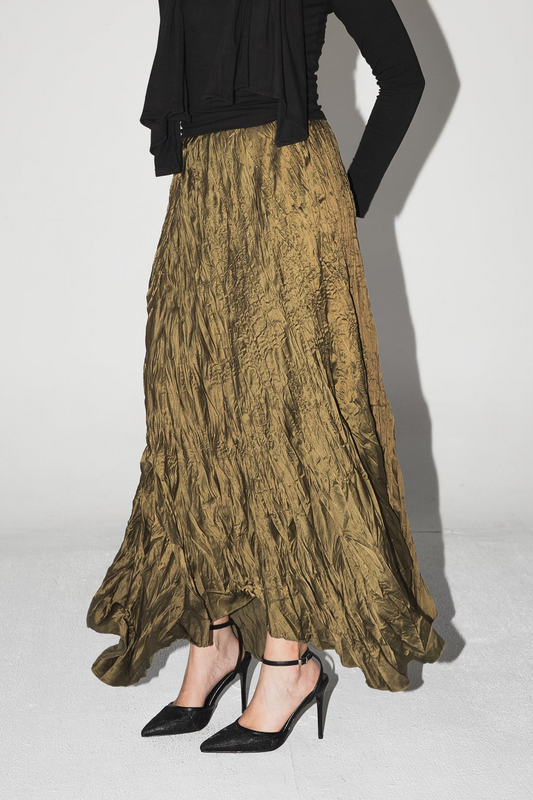 Anne Crushed skirt in Olive
