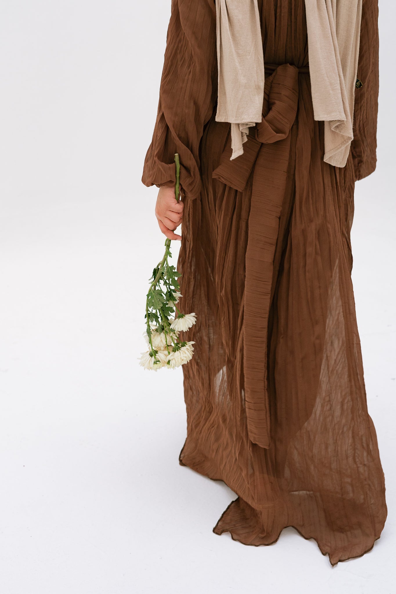 Nazly crushed dress in Brown