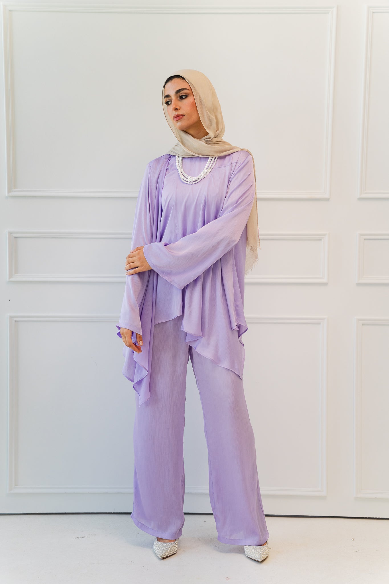 Luxe Drapped Set in Lilac