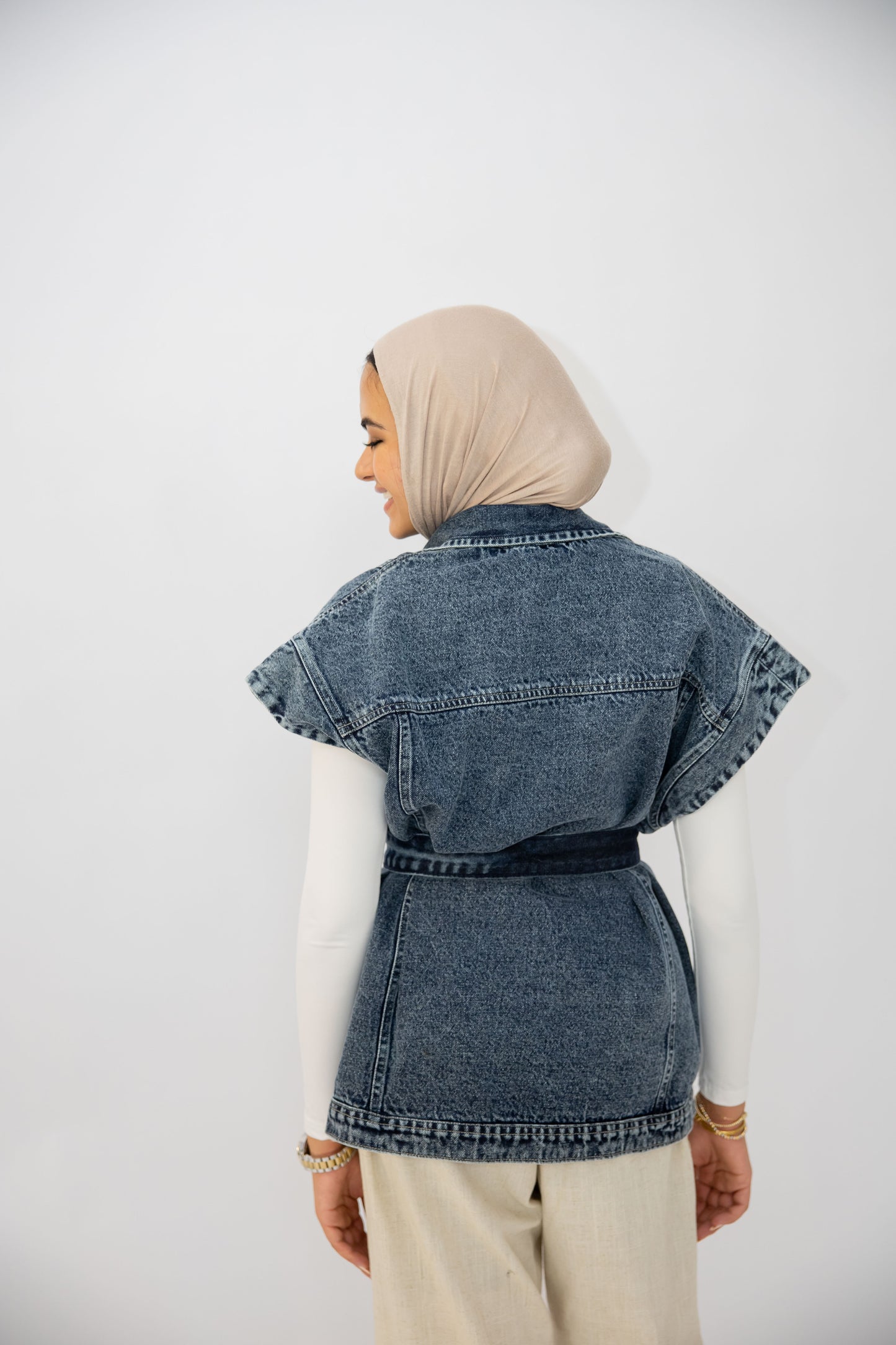 Denim Vest in Dark blue
