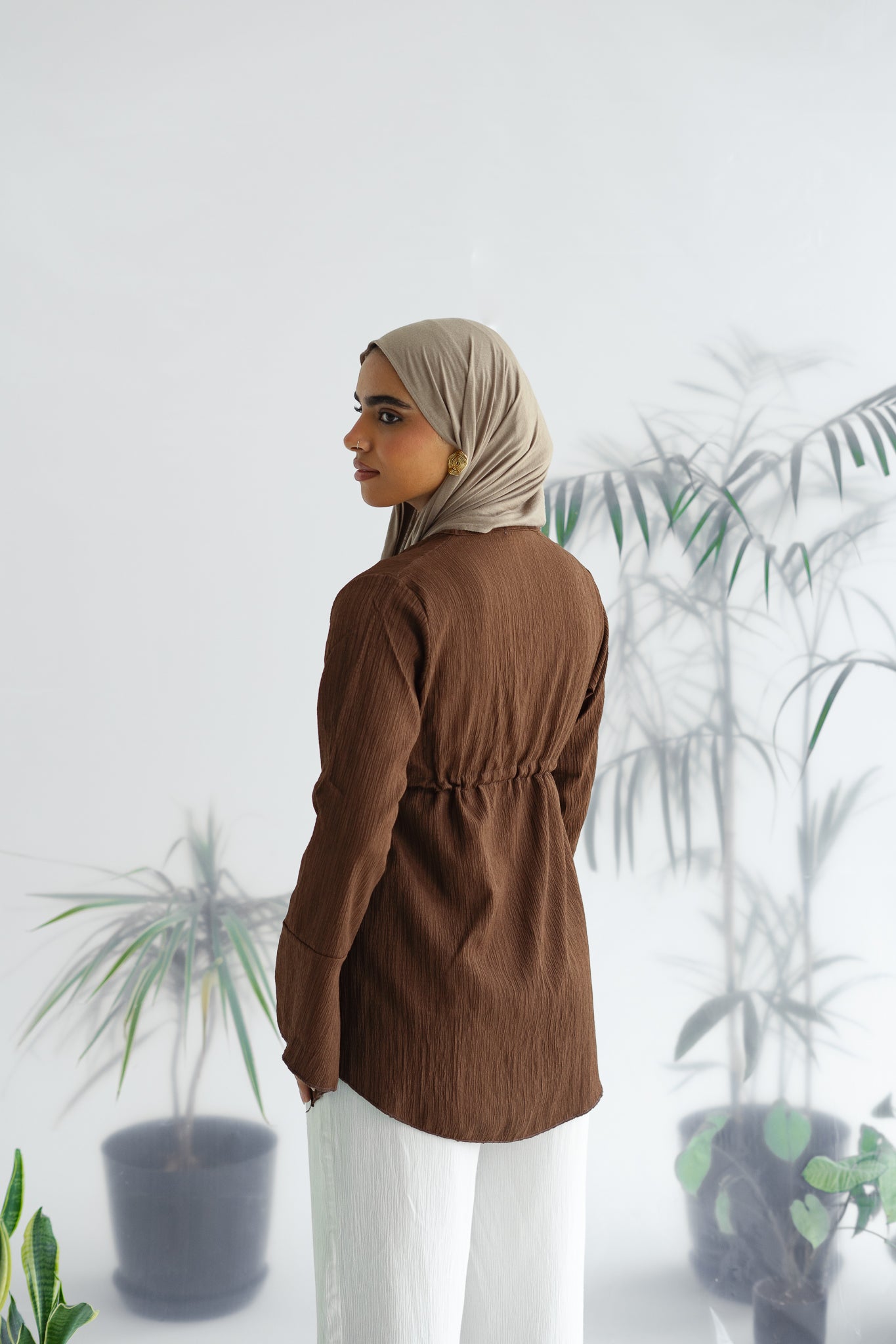 Long celine top in brown