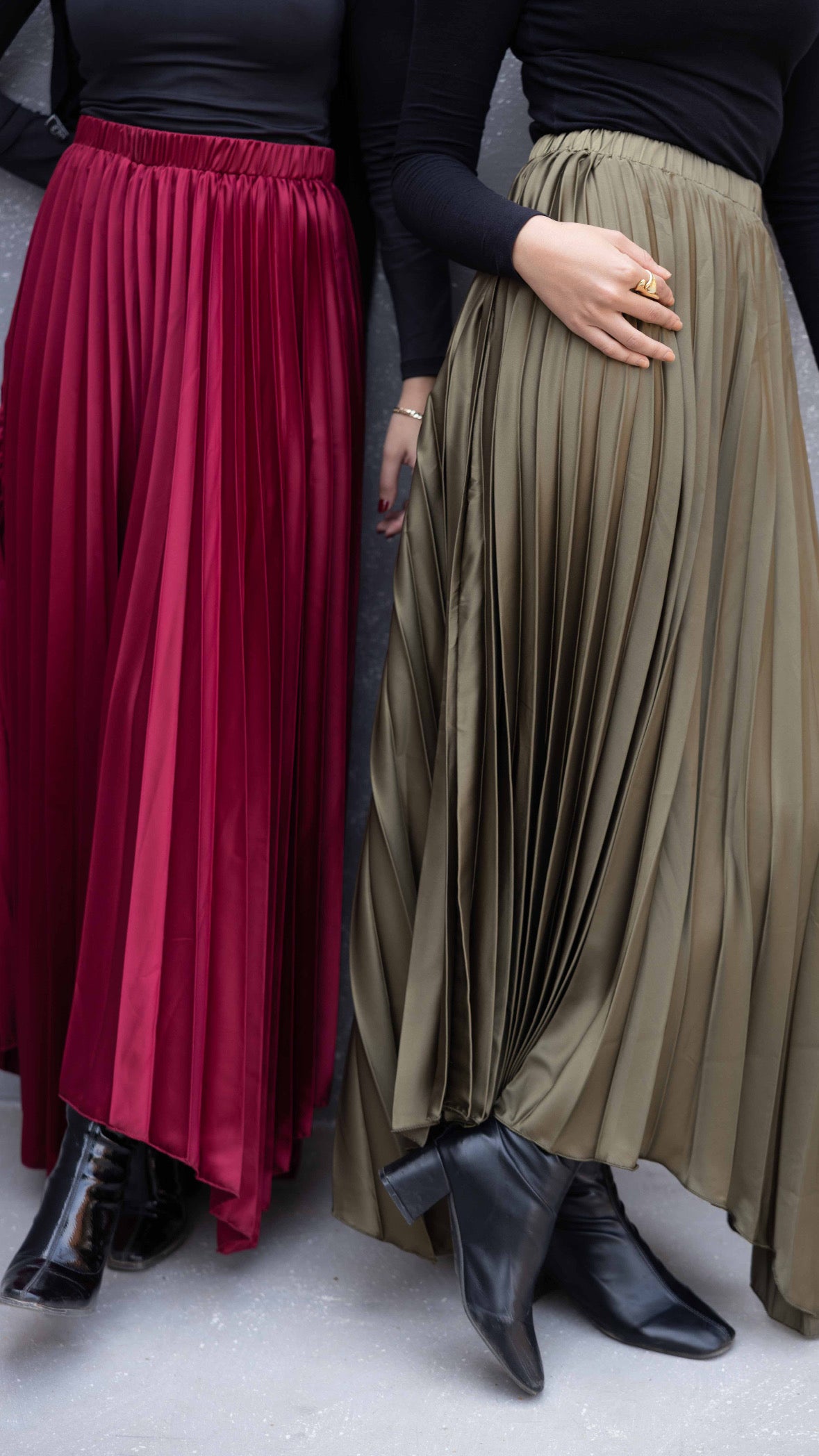 Ash Asymmetrical Skirt in Burgundy