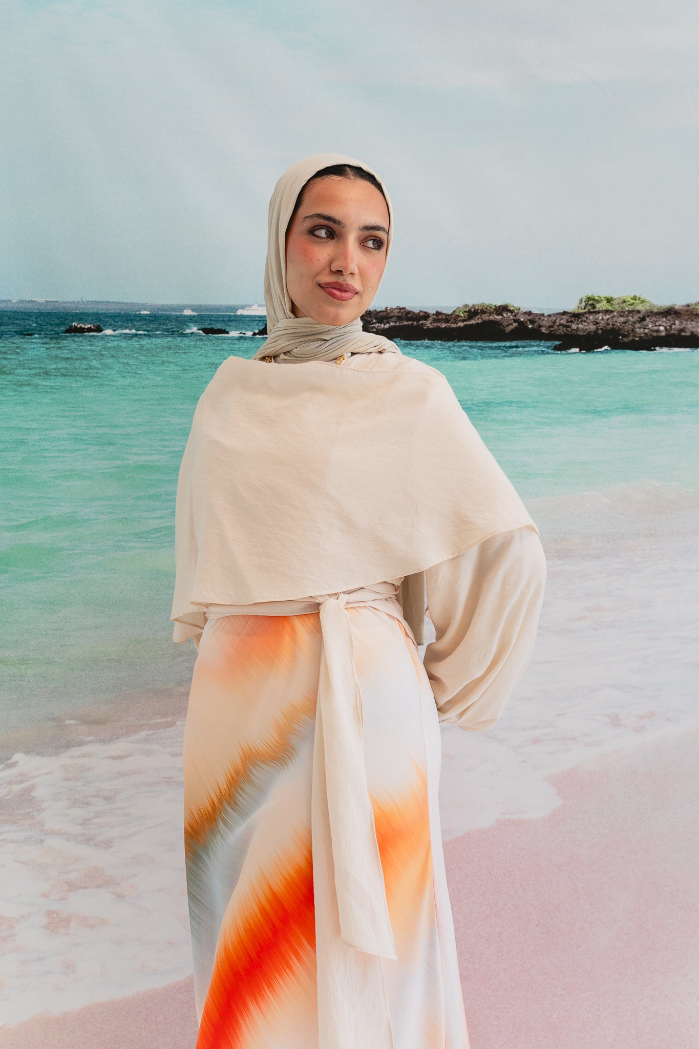 Salty Tie Top in Beige