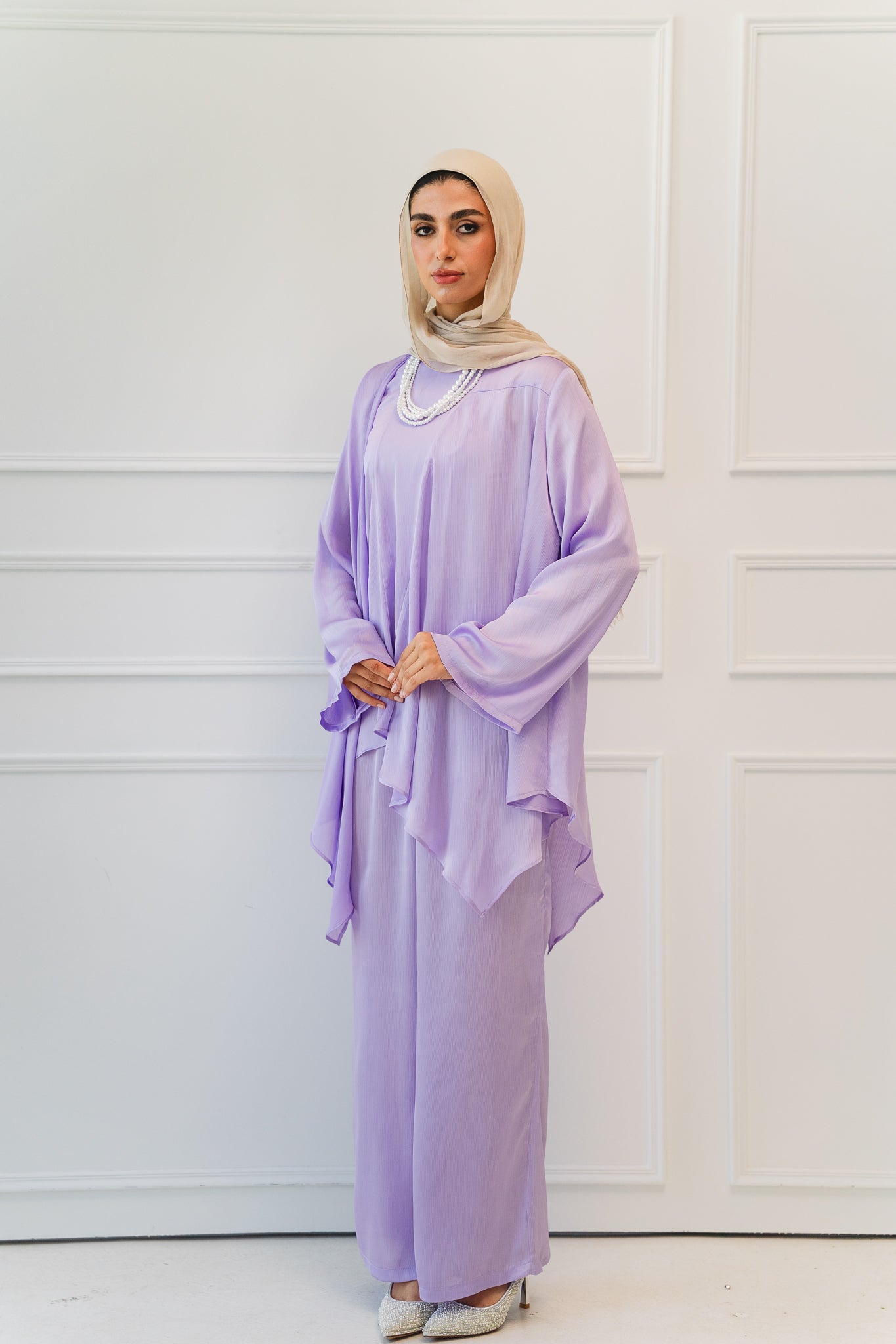 Luxe Drapped Set in Lilac