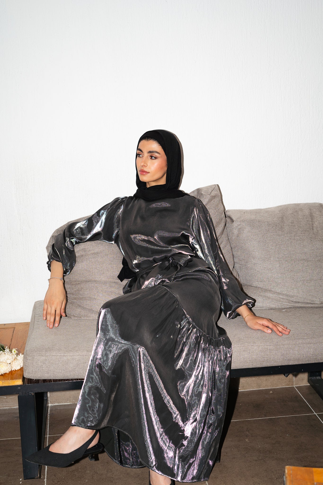 Isla Set in Metallic Silver