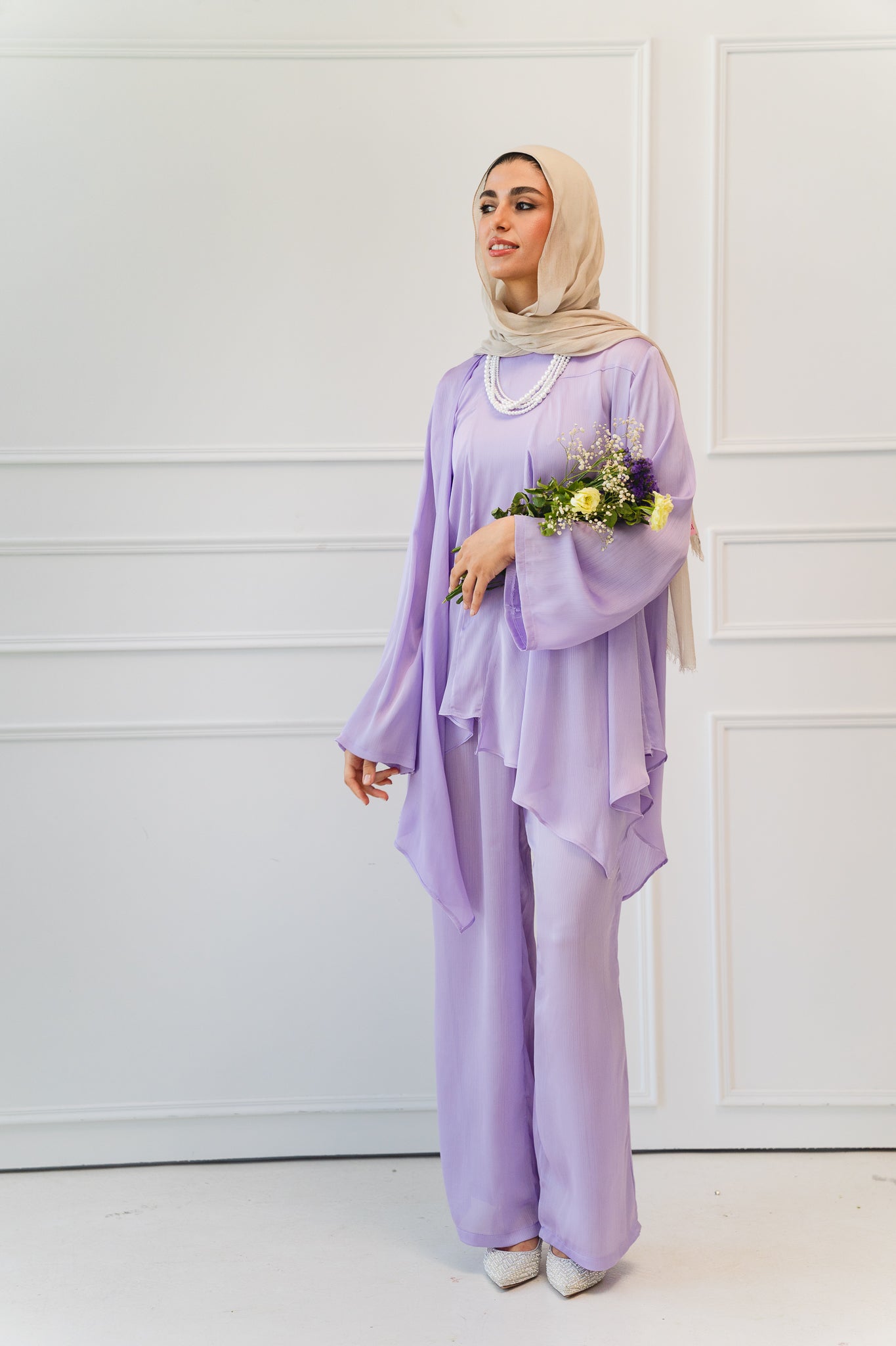 Luxe Drapped Set in Lilac