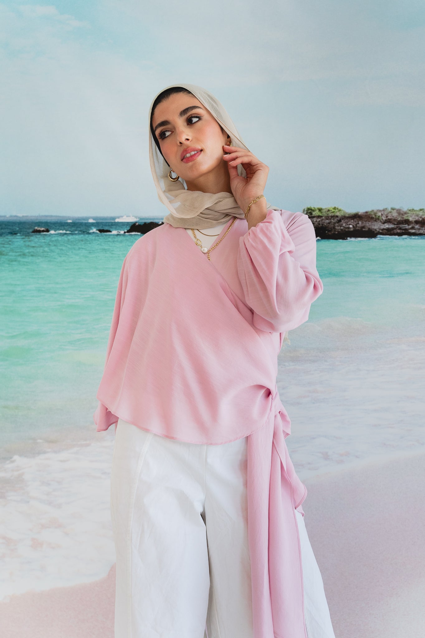Salty Tie Top in Rose