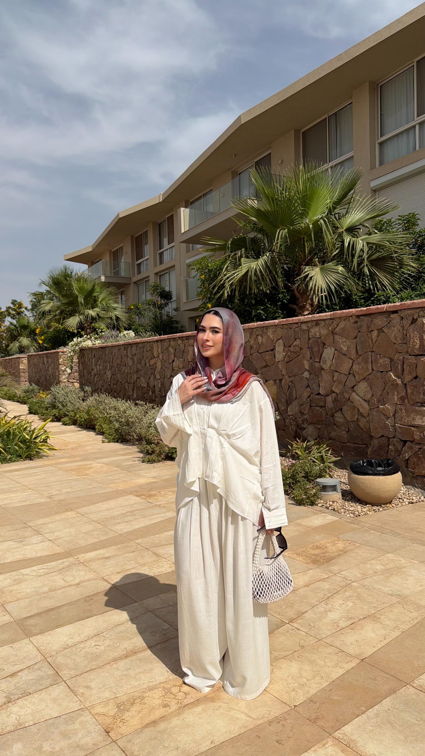 Airy Waves Linen Top in White