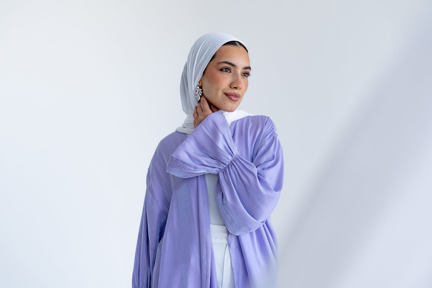 Layal shimmery kimono in Lavender